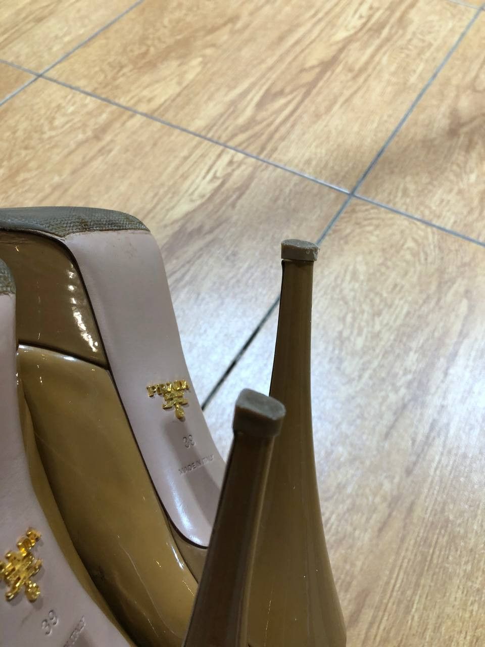 Prada PRADA Luxury Patent Leather Peep Toe Stiletto Heels Platform Size US 9 / IT 39 - 9 Thumbnail