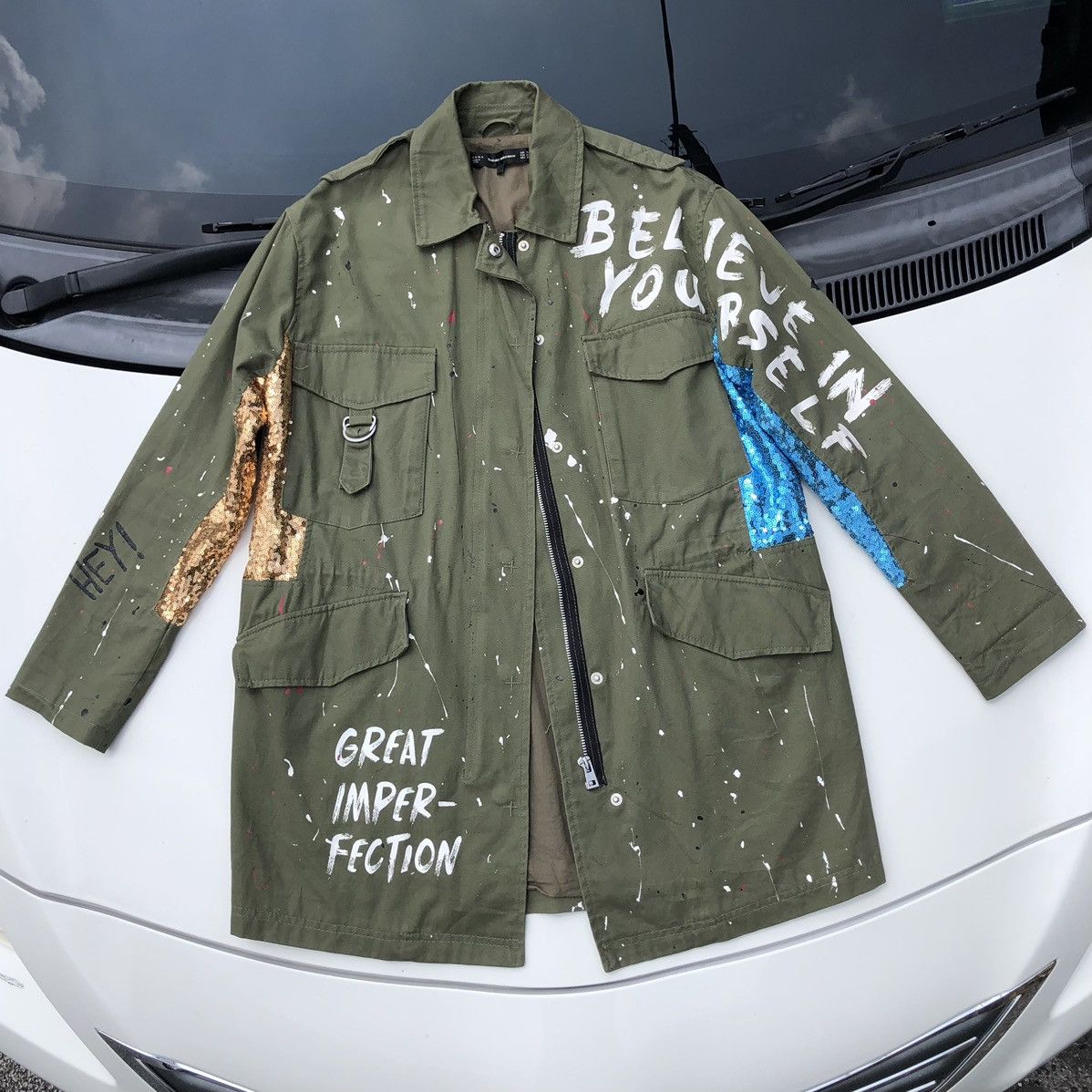 image of Og Zara Trafaluc Jacket Parka Archival Design Distressed in Green, Men's (Size Medium)