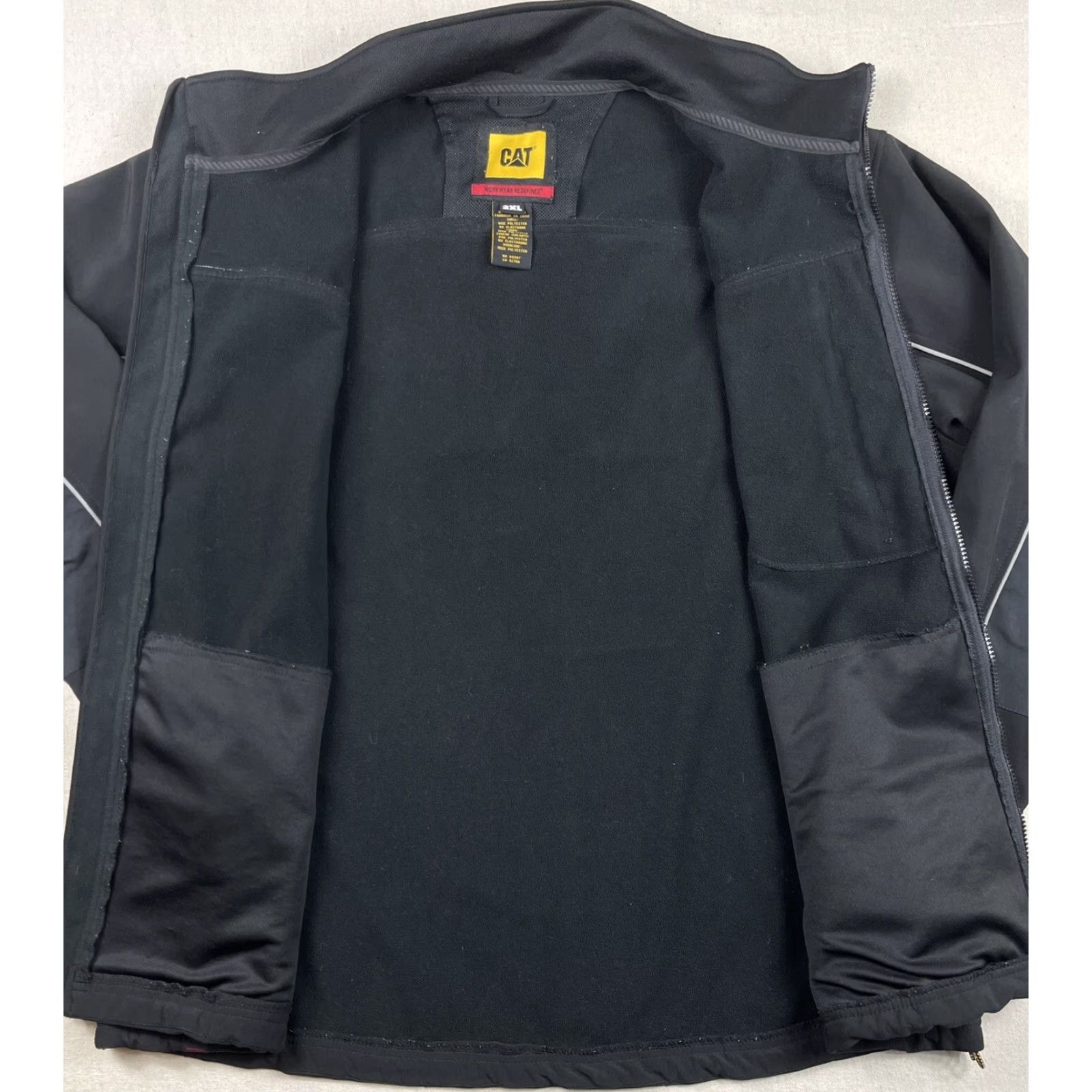 Caterpillar CAT Caterpillar Mens Jacket Workwear Fleece Lined Hooded Zip-Up Pockets Black XXL Size US XXL / EU 58 / 5 - 3 Thumbnail