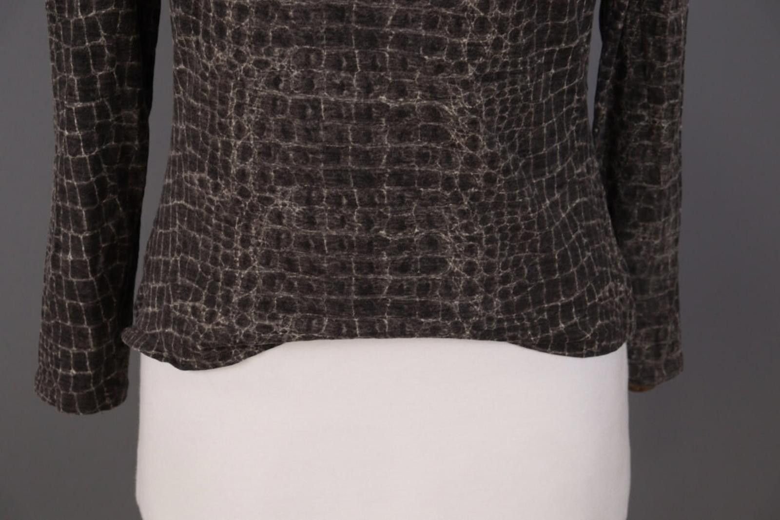 Designer Max Mara Blue Brown Wool Animals Printed Shirt Size S Size S / US 4 / IT 40 - 2 Thumbnail