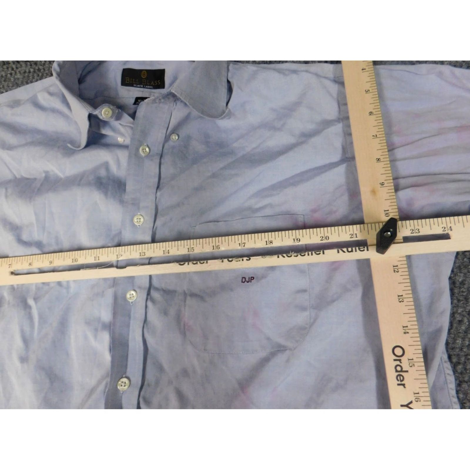 Bill Blass Bill Blass Mens Shirt Dress Shirt 16.5 Blue Oxford Button Down Regular Collar-Down Barrel Cuff Cotton Knit Non-Iron Modern Size US XL / EU 56 / 4 - 6 Thumbnail