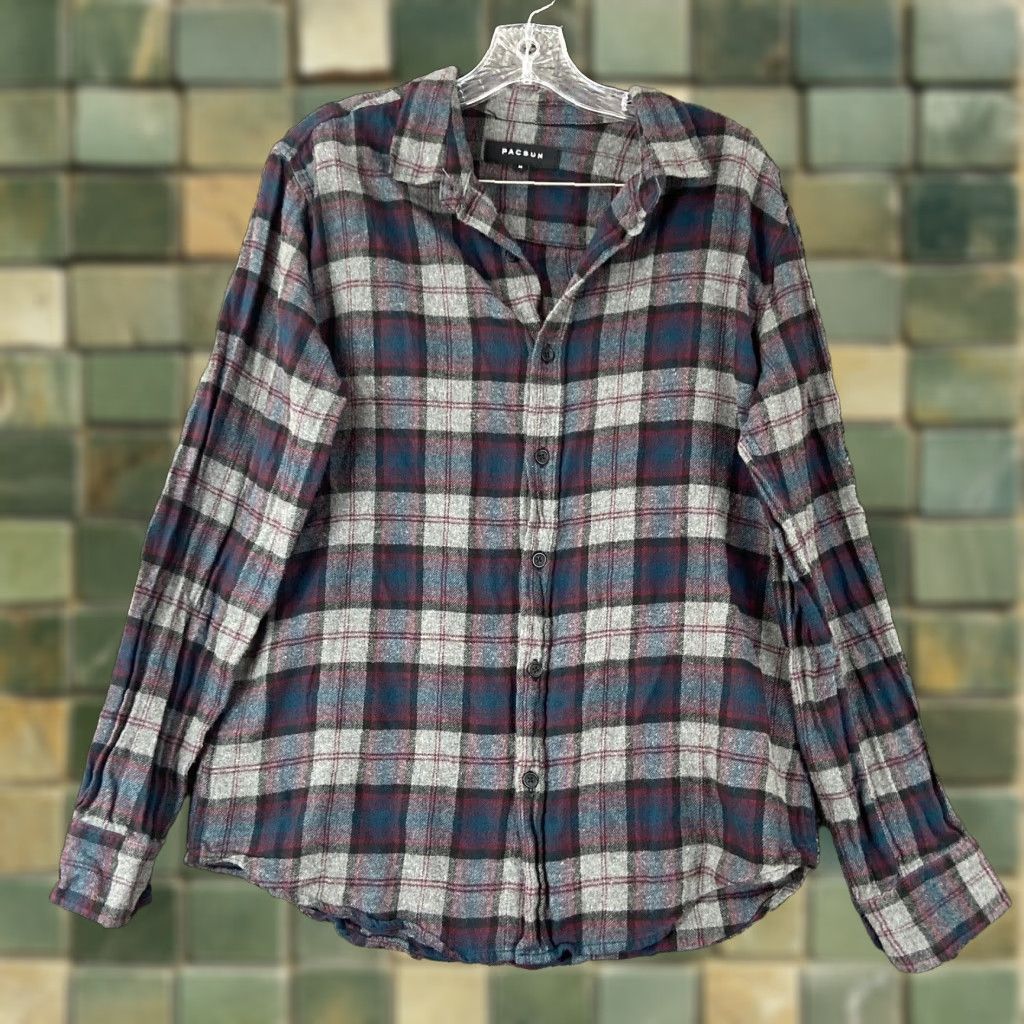 Pacsun PacSun Plaid Flannel Shirt Mens Medium Multicolor Long Sleeve Button Up Mens Size US M / EU 48-50 / 2 - 1 Thumbnail
