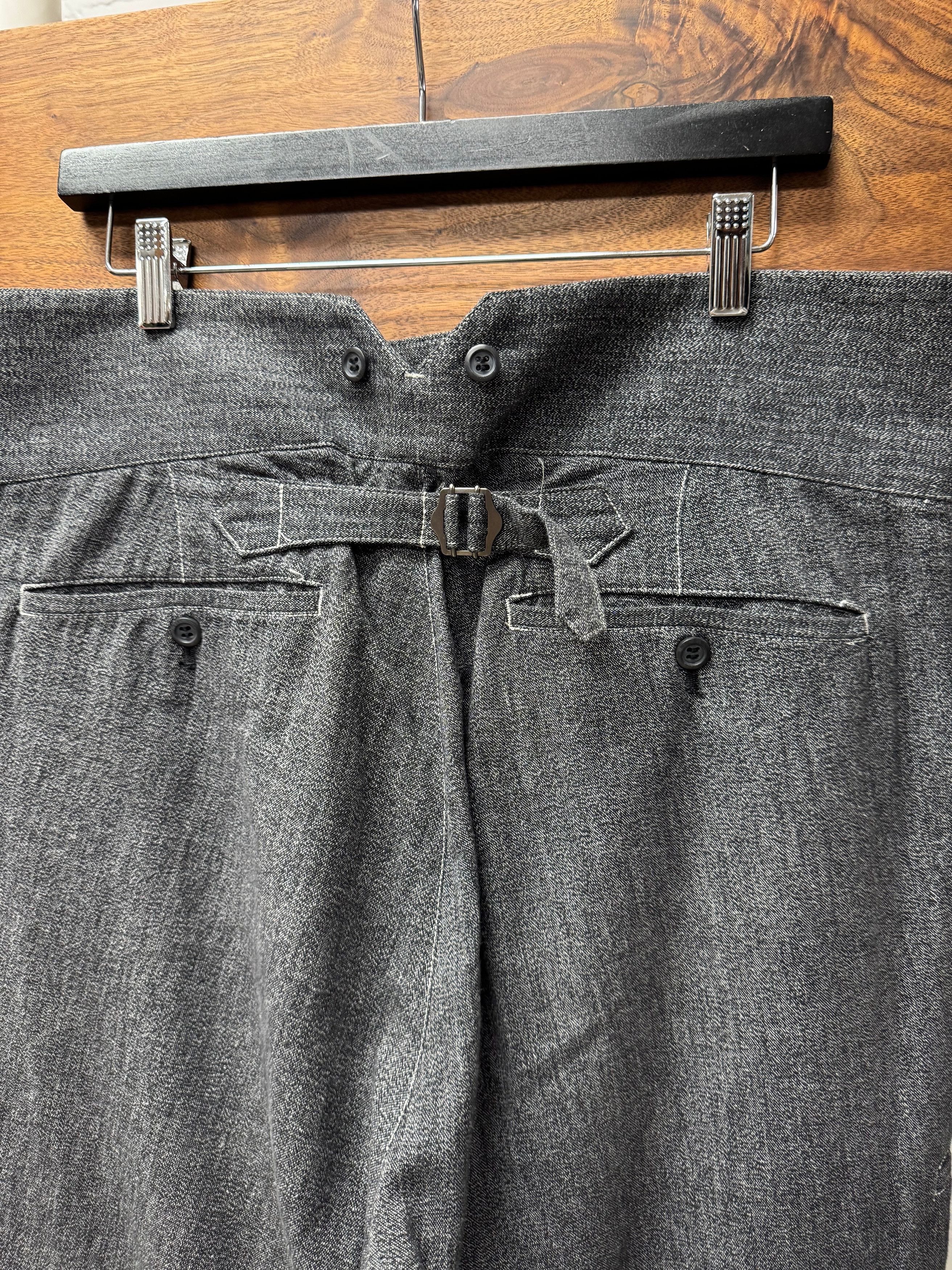 Issey Miyake Issey Miyake Buckle Back Grey Speckled Cotton Trousers Size US 37 - 4 Thumbnail