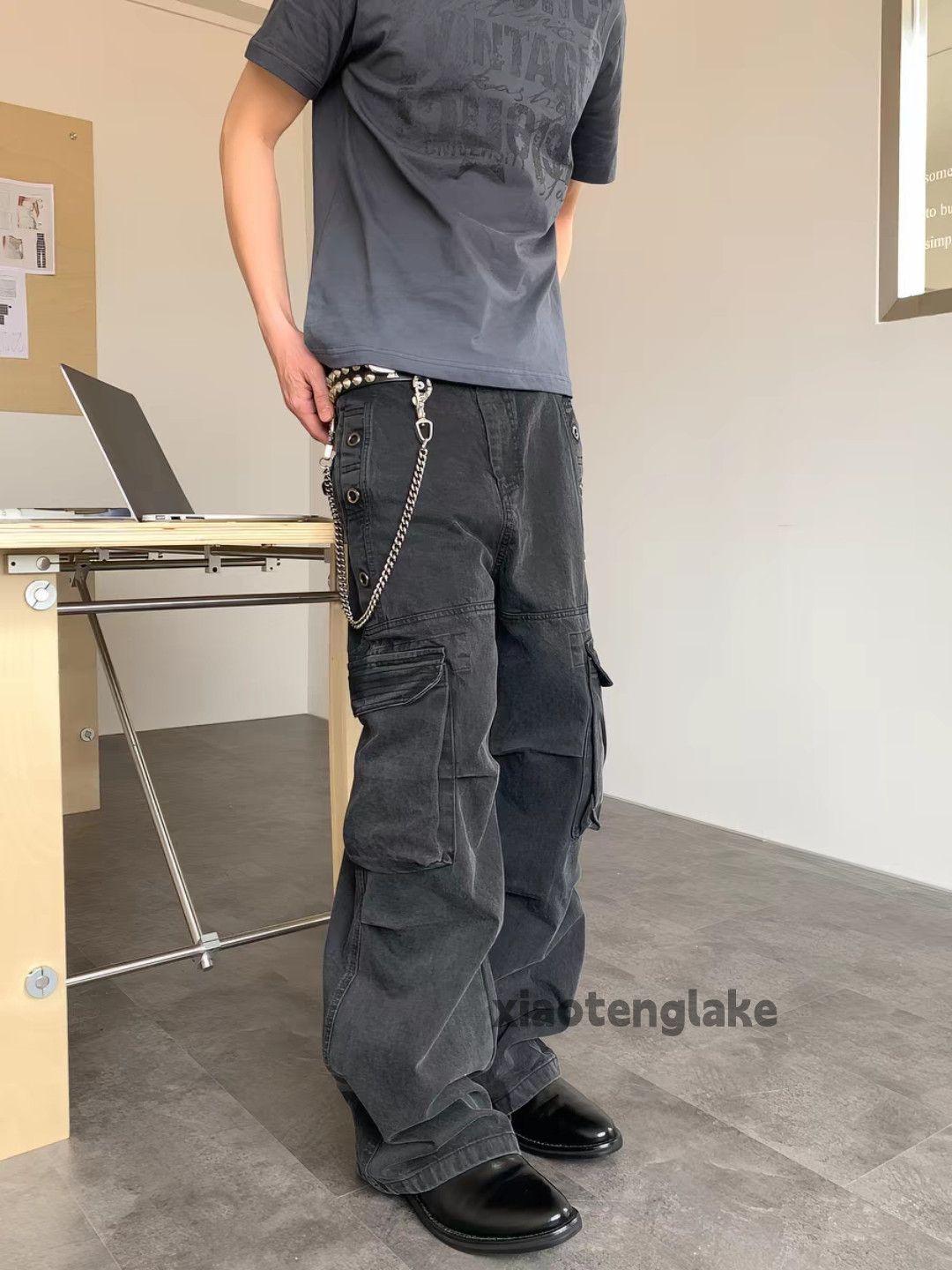 Vintage xtl erd vetements style Military tactical cargo faded pants Size US 32 / EU 48 - 2 Thumbnail