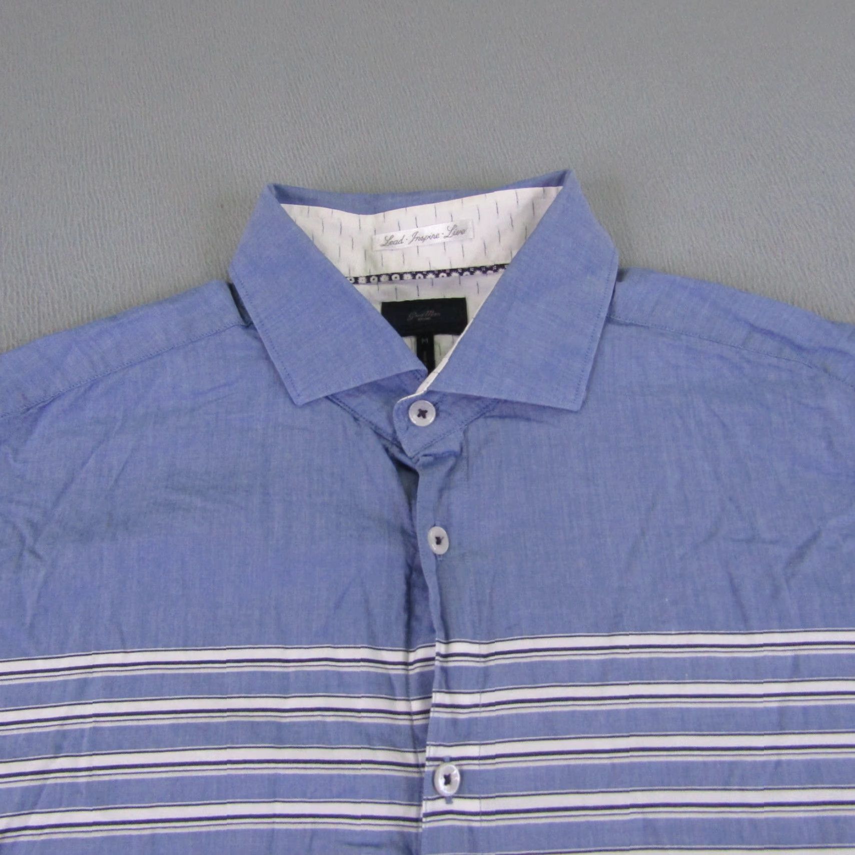 Vintage Good Man Brand Shirt Mens Medium Blue Stripes Button-Up Collar Pocket? (No pocket in original) Size US M / EU 48-50 / 2 - 4 Thumbnail