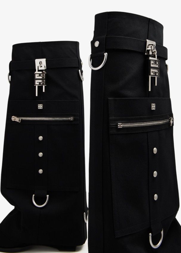 Givenchy o1mle0325 Shark Lock Cowboy High Boots in Black Size US 10 / IT 40 - 2 Thumbnail