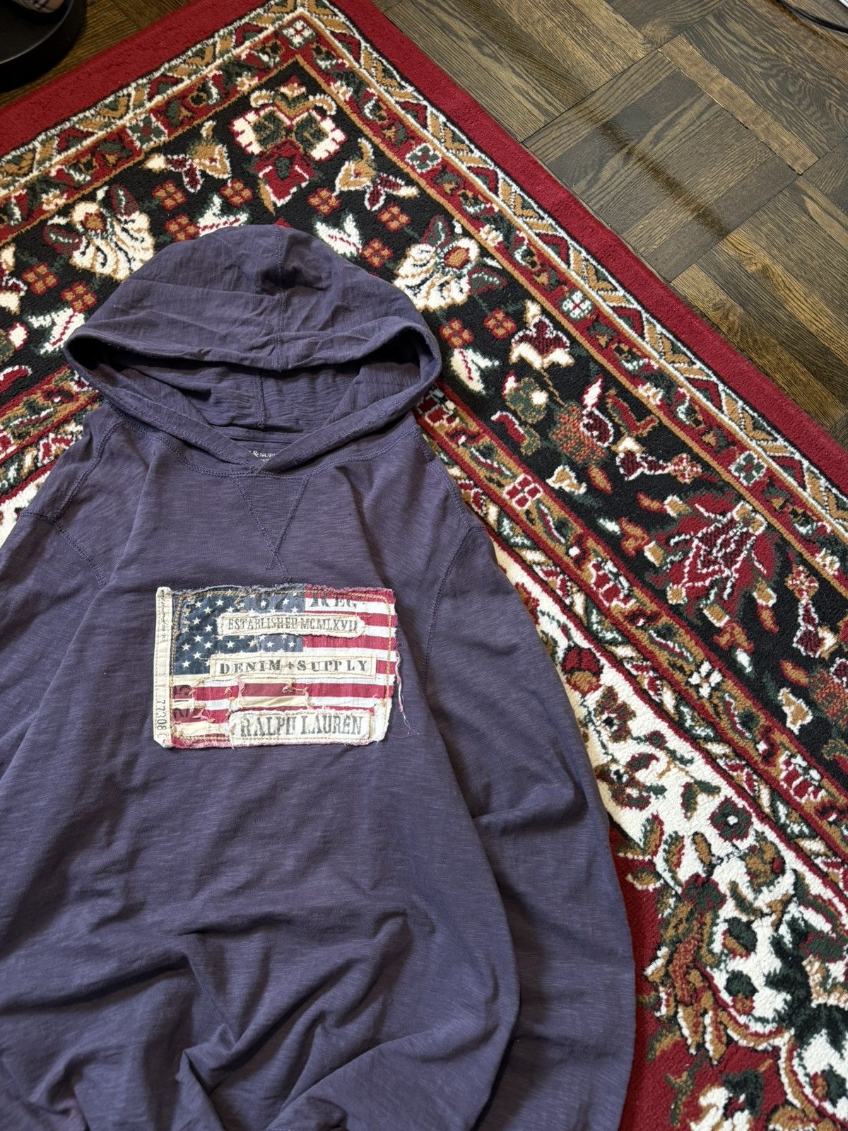 Polo Ralph Lauren Polo Ralph Lauren Denim & Supply Americana Flag Purple Hoodi Size US L / EU 52-54 / 3 - 5 Thumbnail