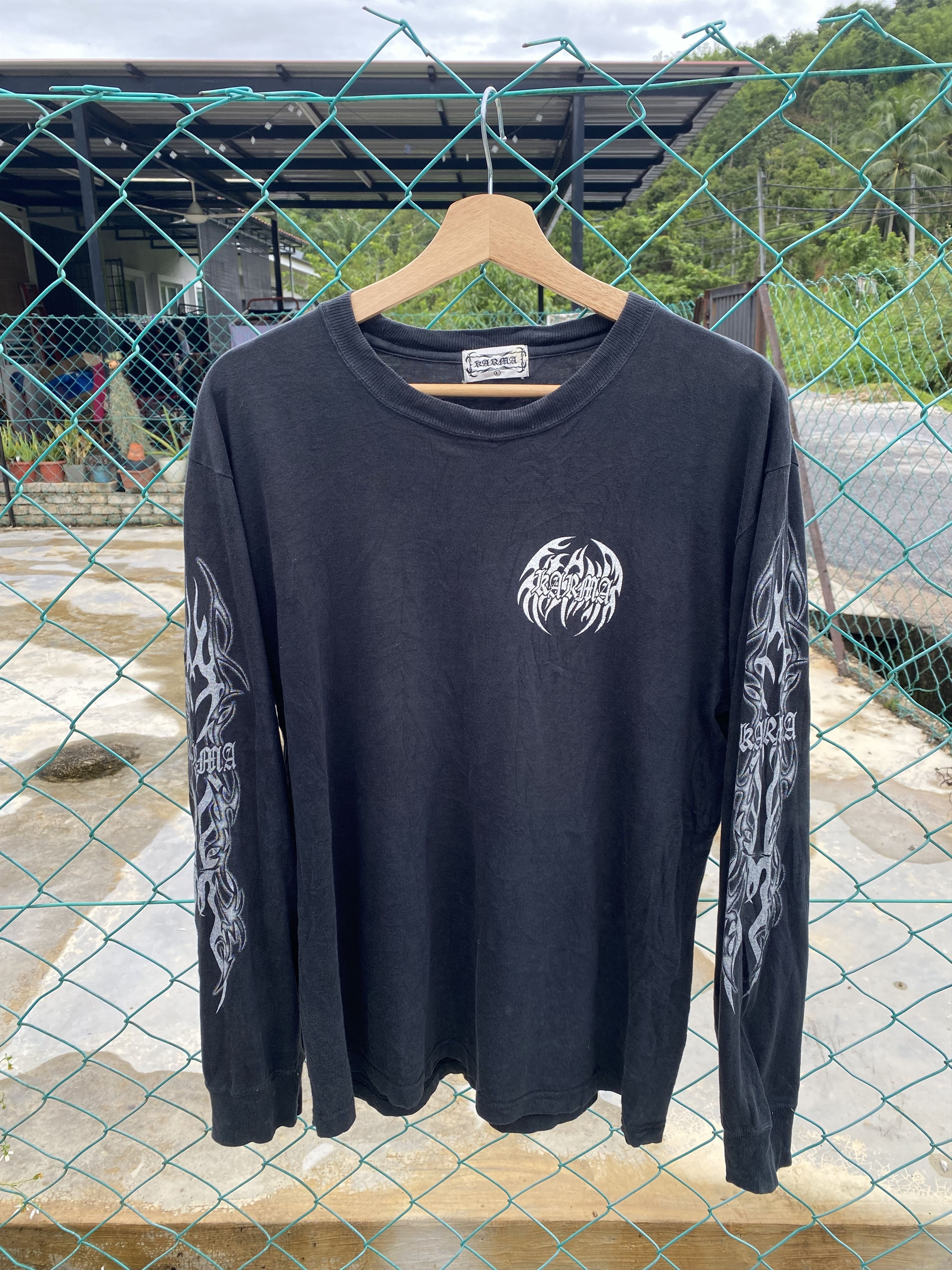 Japanese Brand Vintage Karma long sleeve tshirts Size US L / EU 52-54 / 3 - 1 Thumbnail