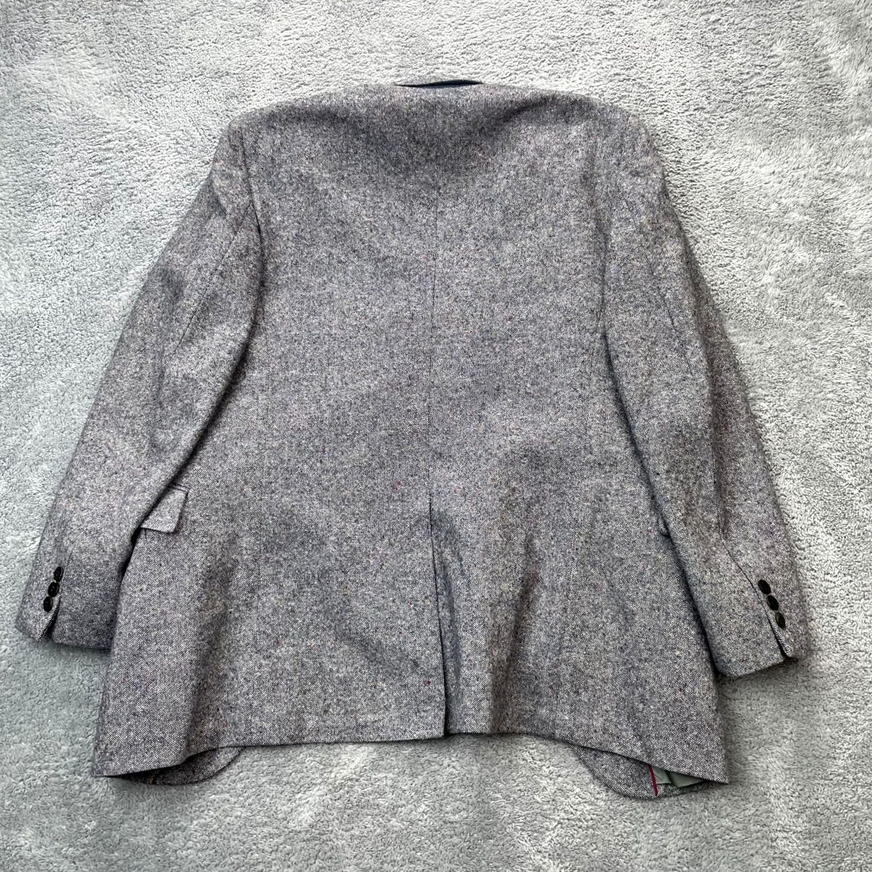Stafford Stafford Mens Gray Blazer Coat Wool Blend Notch Single-Breasted 44in Chest M Size Regular Front Two-Button Size 40R - 7 Thumbnail