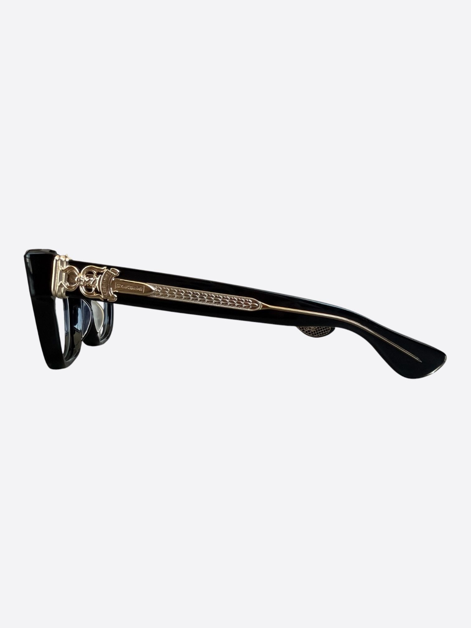 Chrome Hearts Chrome Hearts Black & Gold Cuntvoluted Glasses Size ONE SIZE - 3 Thumbnail