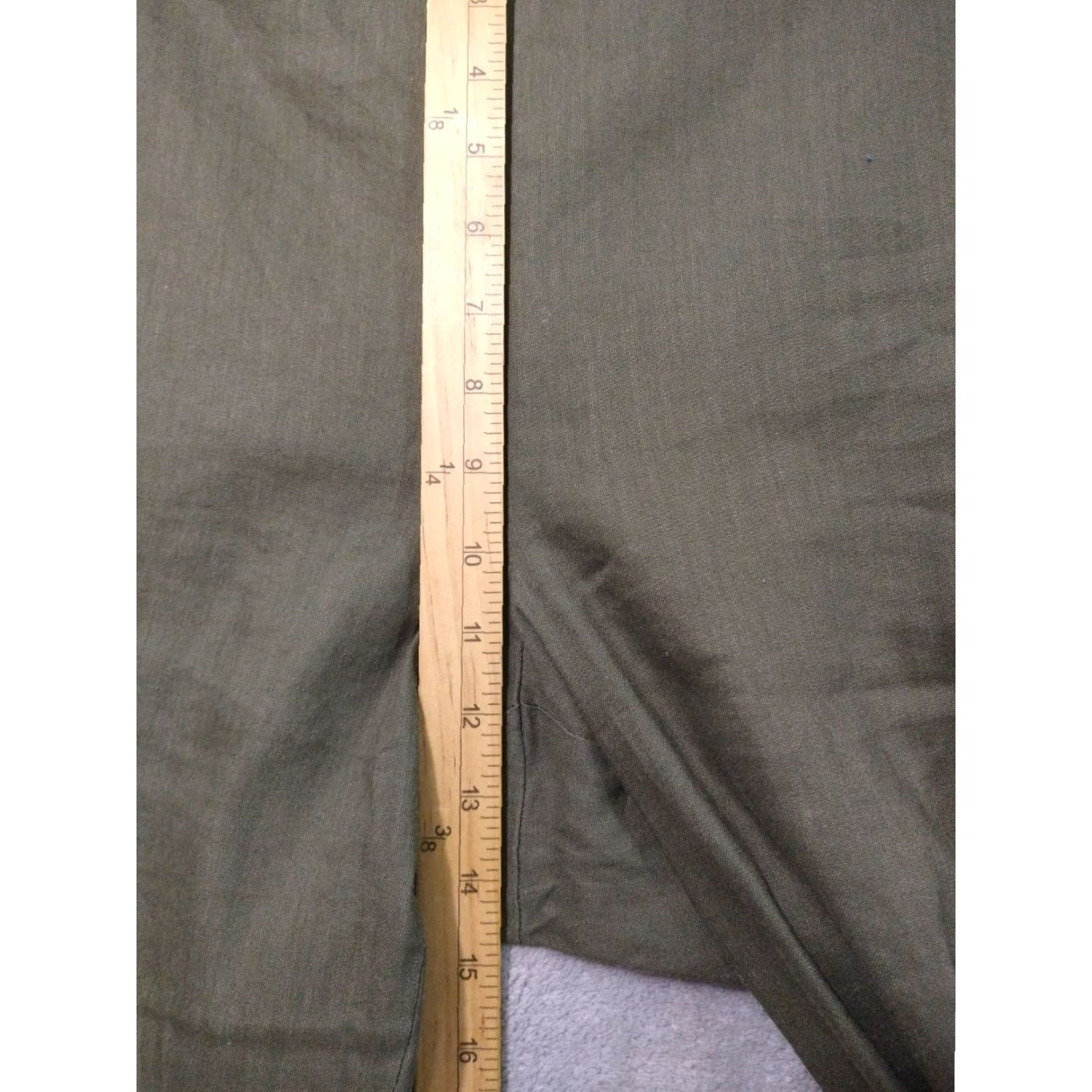 J. Jill J.Jill Pants Womens XL Green Linen Stretch Tapered Leg Crop Coastal Beachy Size 40" / US 18 - 4 Thumbnail