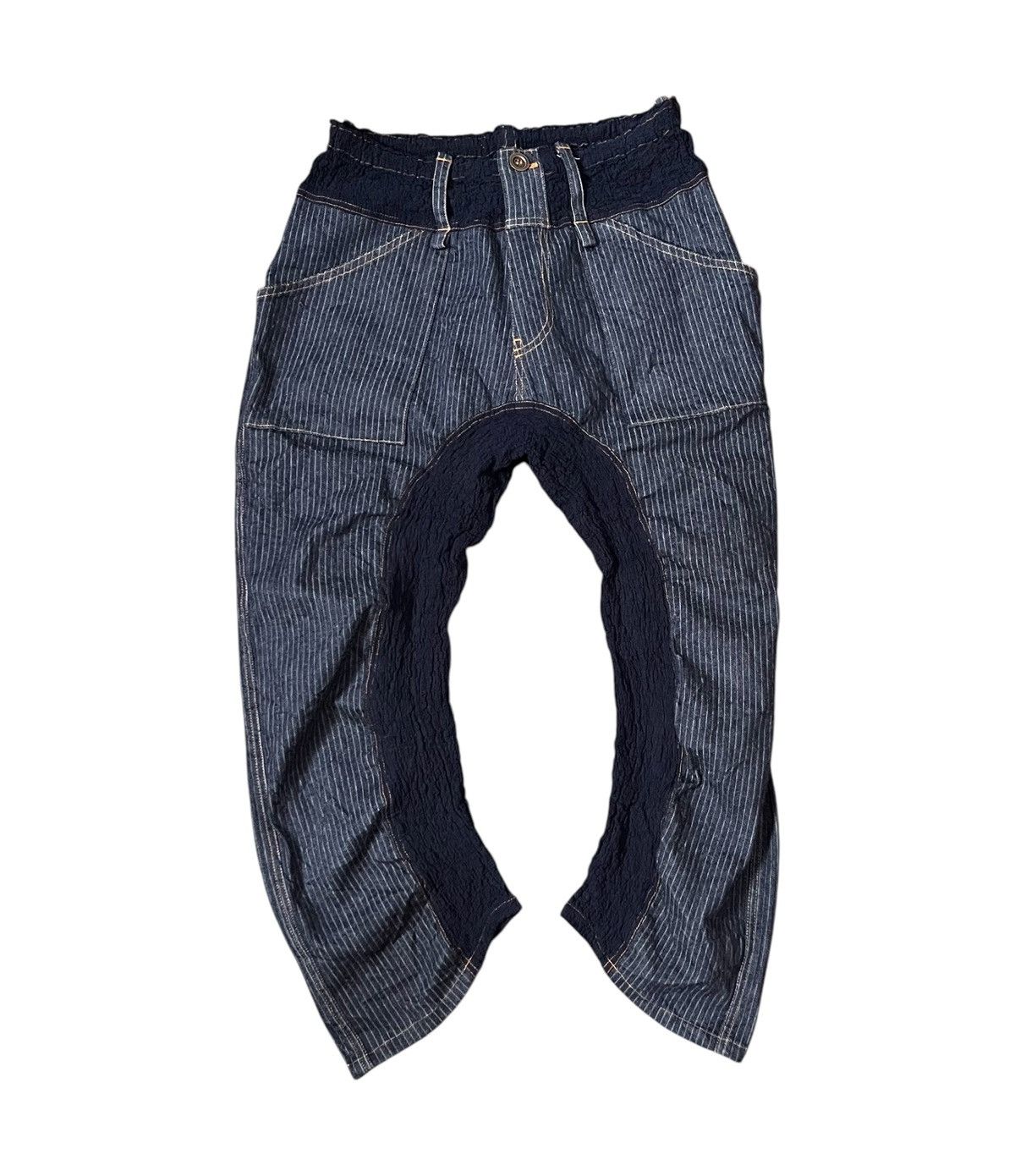 Homme Plisse Issey Miyake *FINAL DROP* issey miyake hybrid striped circular trousers Size US 27 - 1 Thumbnail