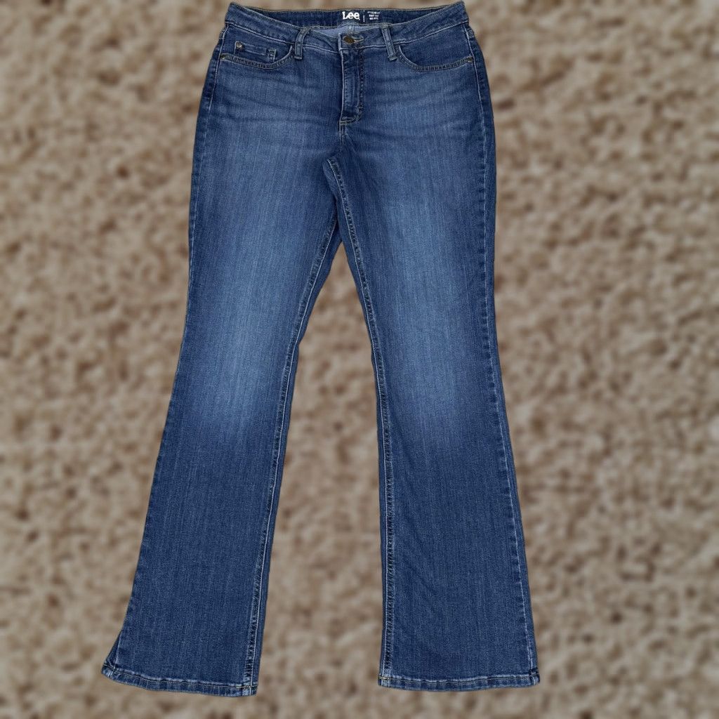 Lee Lee Bootcut Jeans Womens 31x33 Blue Med Wash Mid Rise Regular Fit Denim Western Size 24" / US 00 / IT 34 - 1 Thumbnail