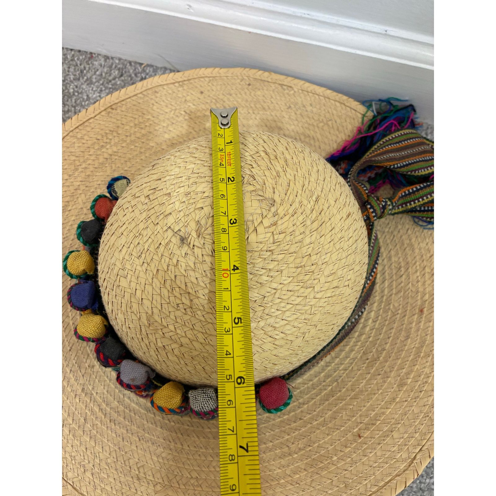 Other Guatemalan Worry Doll Woven Straw Hat Travel Tourist EUC Size ONE SIZE - 6 Thumbnail