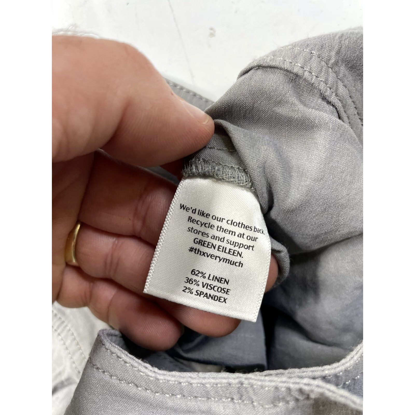 Eileen Fisher Eileen Fisher Pants Dress Pants Women 4 Gray Linen Spandex Viscose Breathable Pockets Stretch Straight Casual Modern 4 Size 27" / US 4 / IT 40 - 5 Thumbnail
