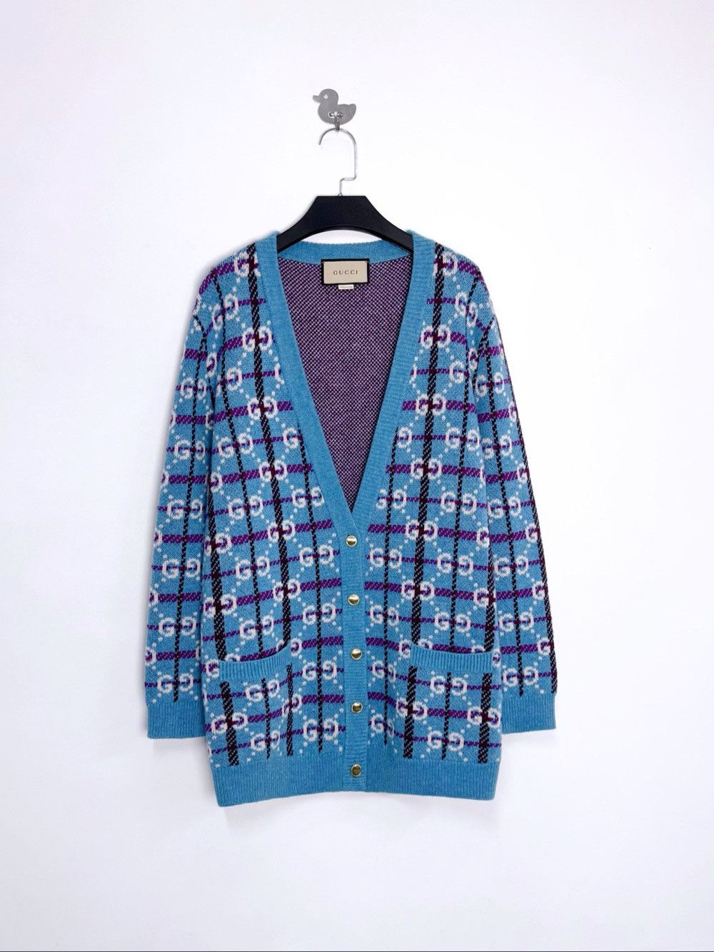 Gucci Gucci GG Tartan Knit Cardigan Size L Size L / US 10 / IT 46 - 1 Thumbnail