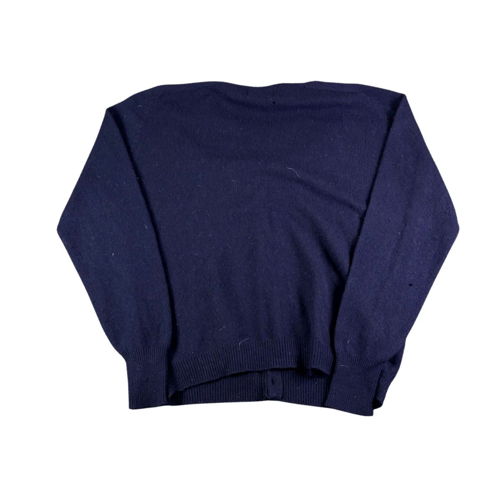 Catalina VINTAGE Tumble Knit Cardigan Wool Navy XL Mens V-Neck Button Pockets 80s Solid Knit Size US XL / EU 56 / 4 - 2 Thumbnail