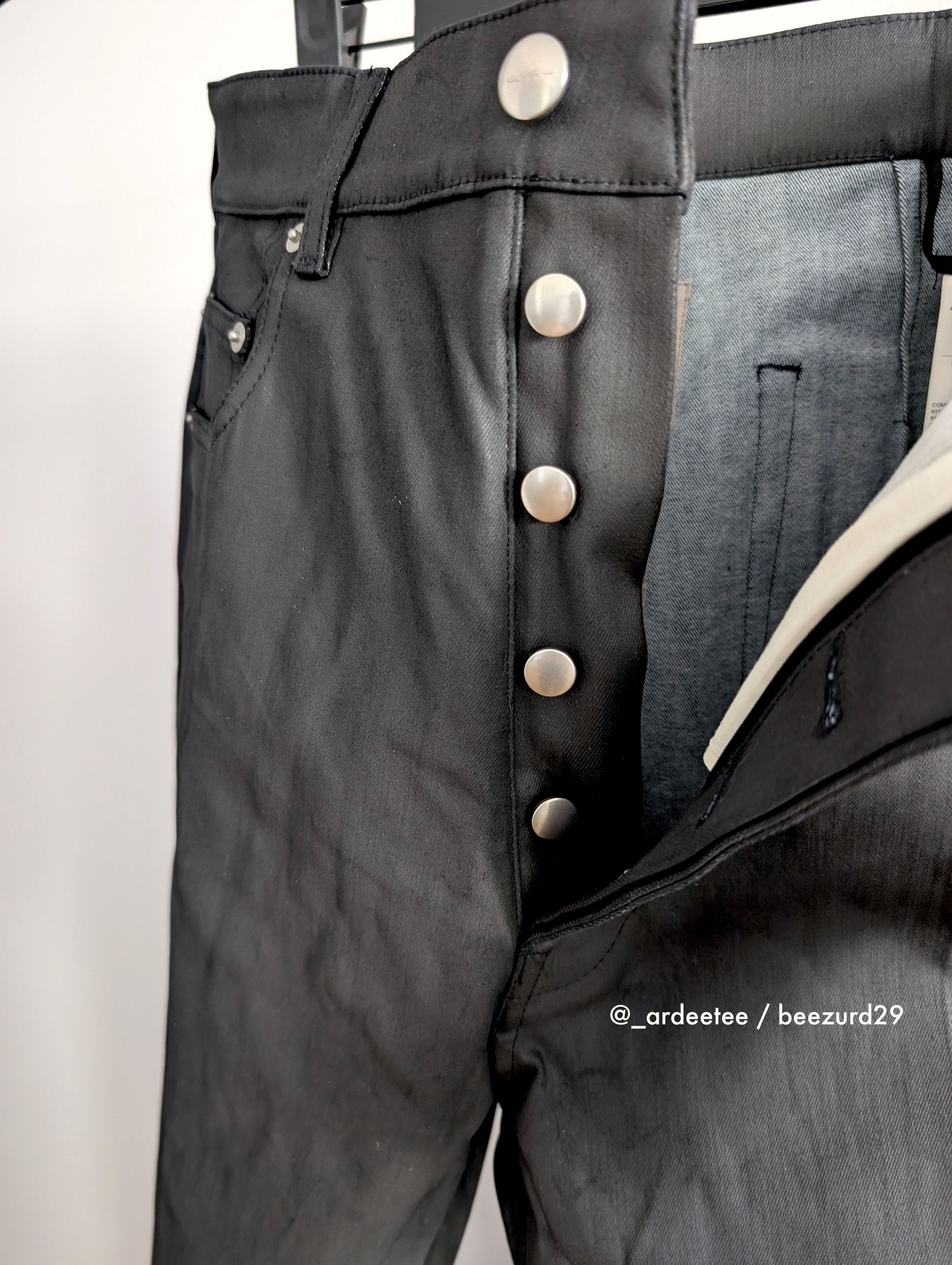 Rick Owens *NEW* GETH BLACK CHALK WIDE LEG JEANS FW24 29 Size US 29 - 9 Thumbnail