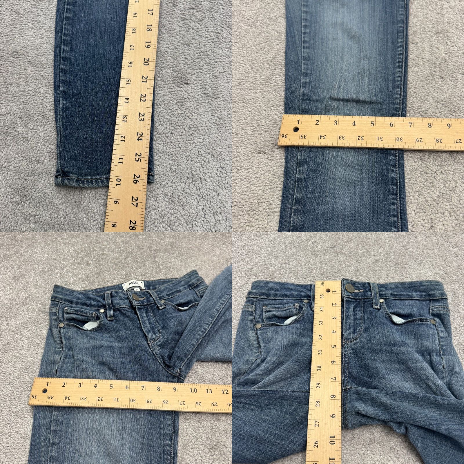 Paige Paige Verdugo Crop Denim Jeans Womens 25 Blue Medium Wash Mid Rise 26x26 Jeans Women Size 42" / US 20 - 9 Thumbnail