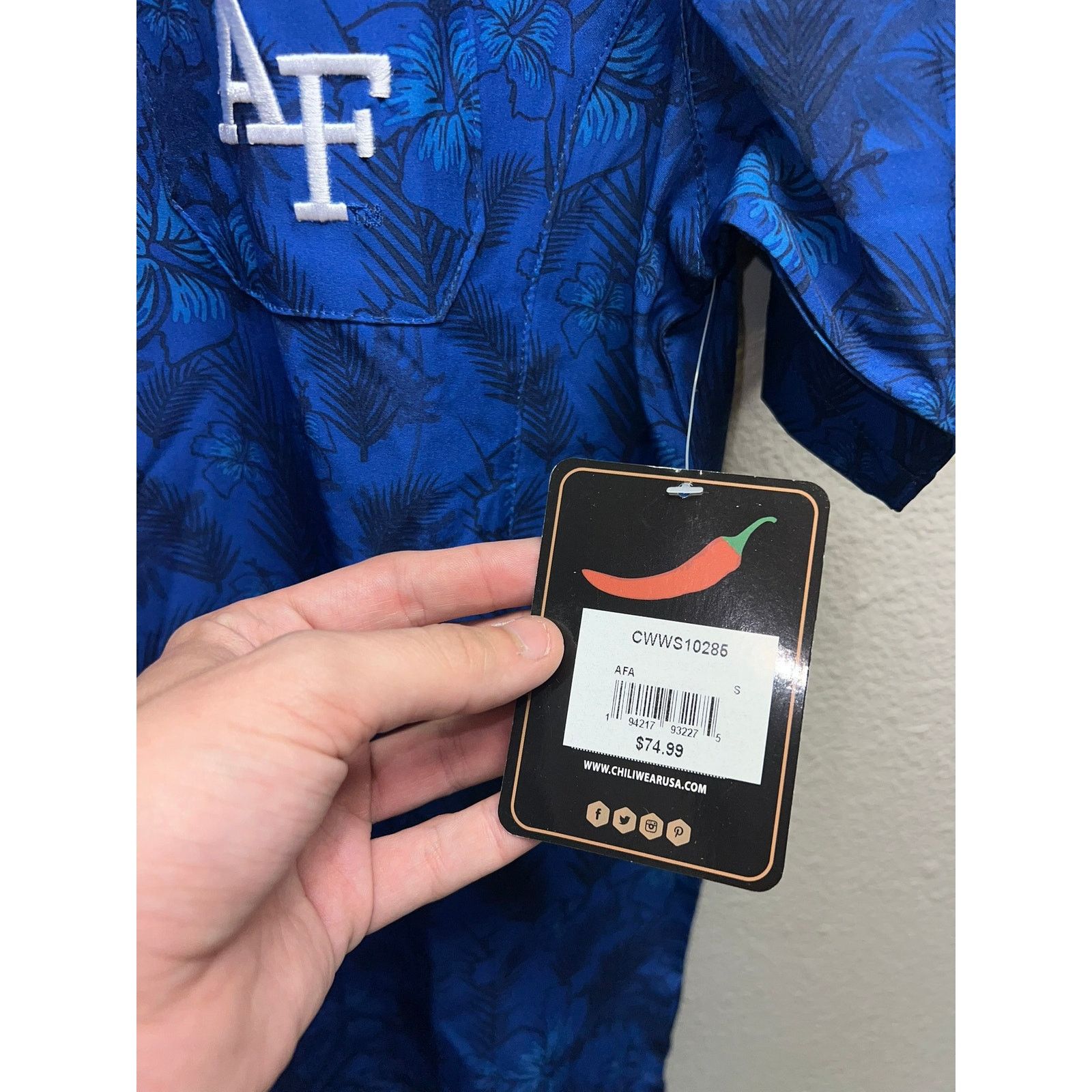 Vintage Air Force University Polo Shirt Chiliwear Blue Floral NWT S Size US L / EU 52-54 / 3 - 8 Thumbnail