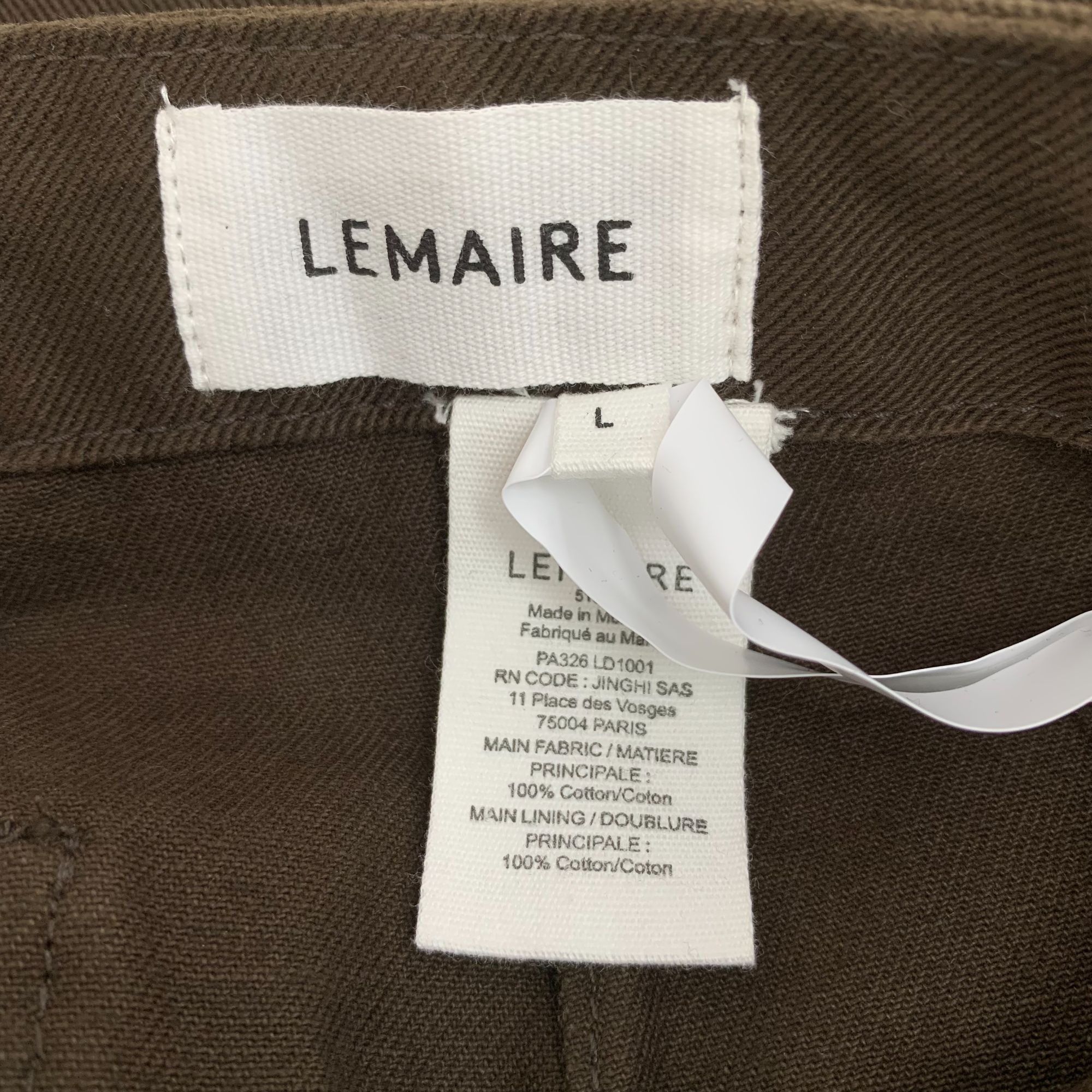 Lemaire Lemaire Mens Dark Brown Cotton Straight-Leg Trousers W/Belt Size US 32 / EU 48 - 2 Thumbnail