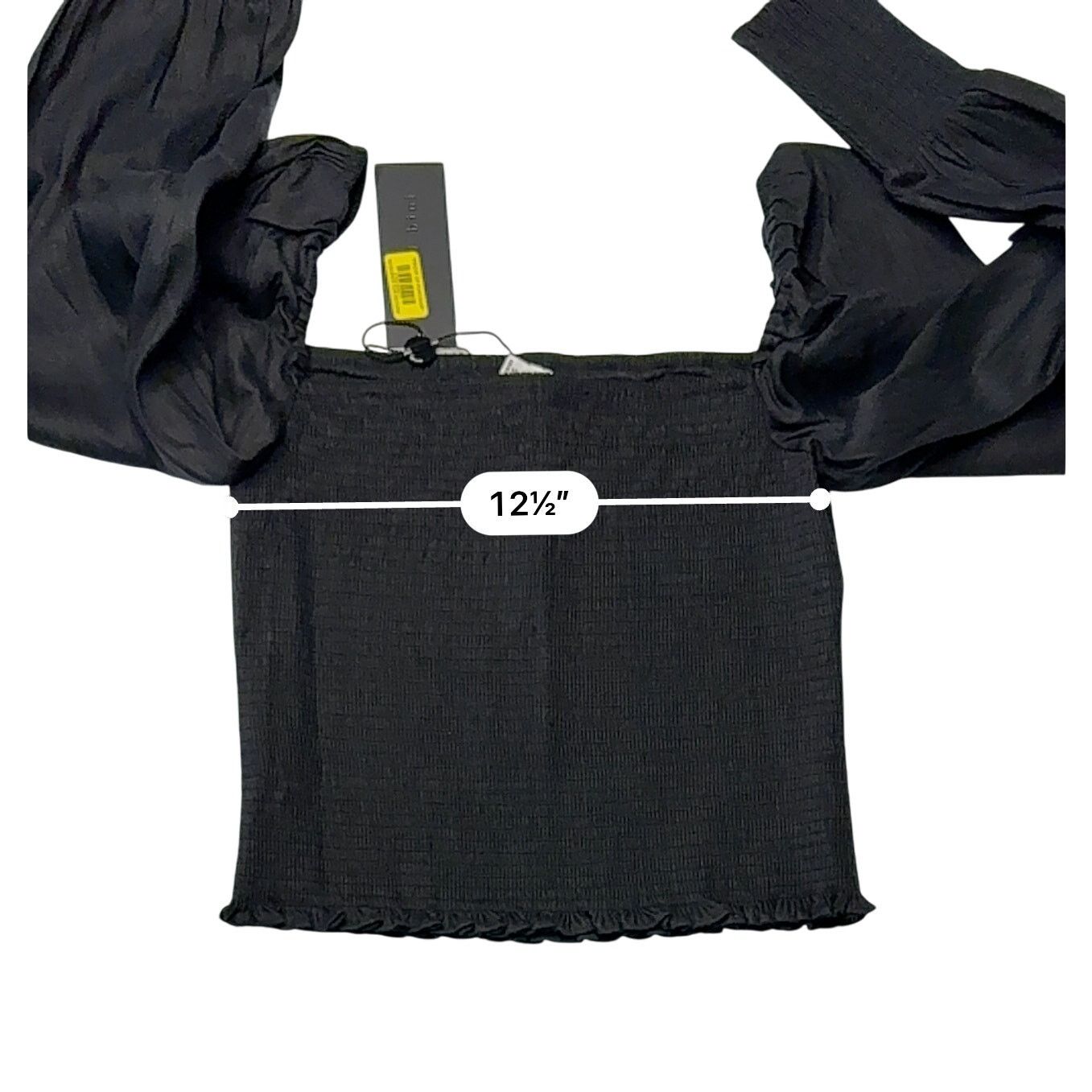 Other Gianni Bini $79 Angel Blouse Smocked Black Linen Blend SMALL Size S / US 4 / IT 40 - 6 Thumbnail