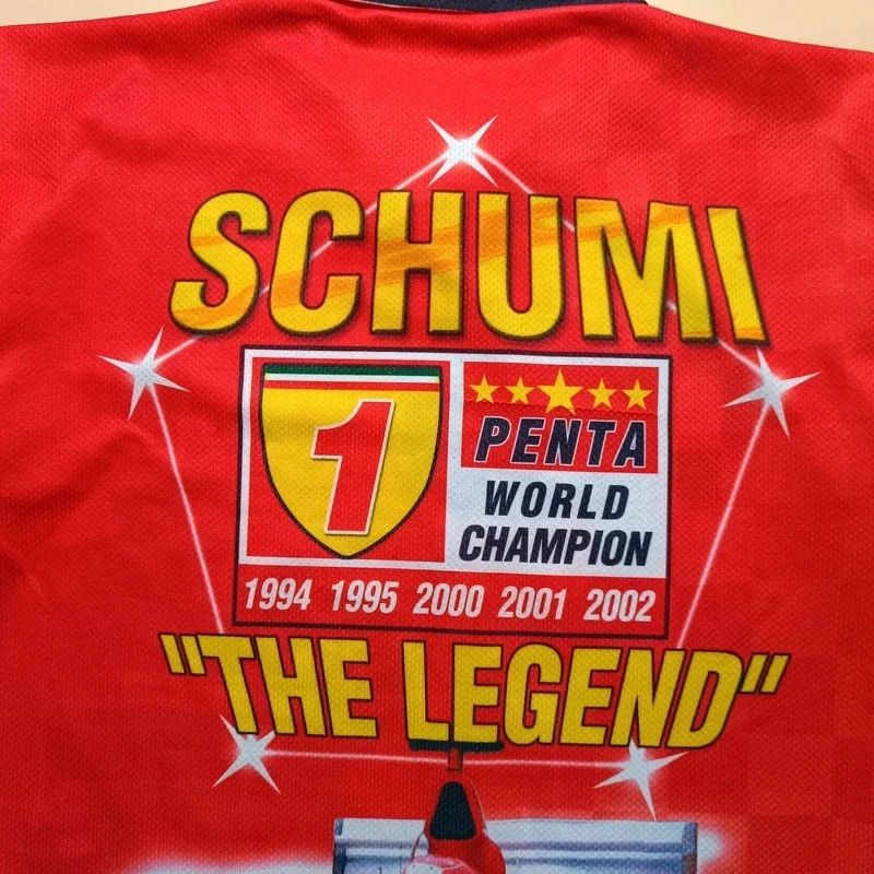 Ferrari Vintage Ferrari F1 Schumacher Red Polo Big Graphic Print L Size US L / EU 52-54 / 3 - 11 Thumbnail