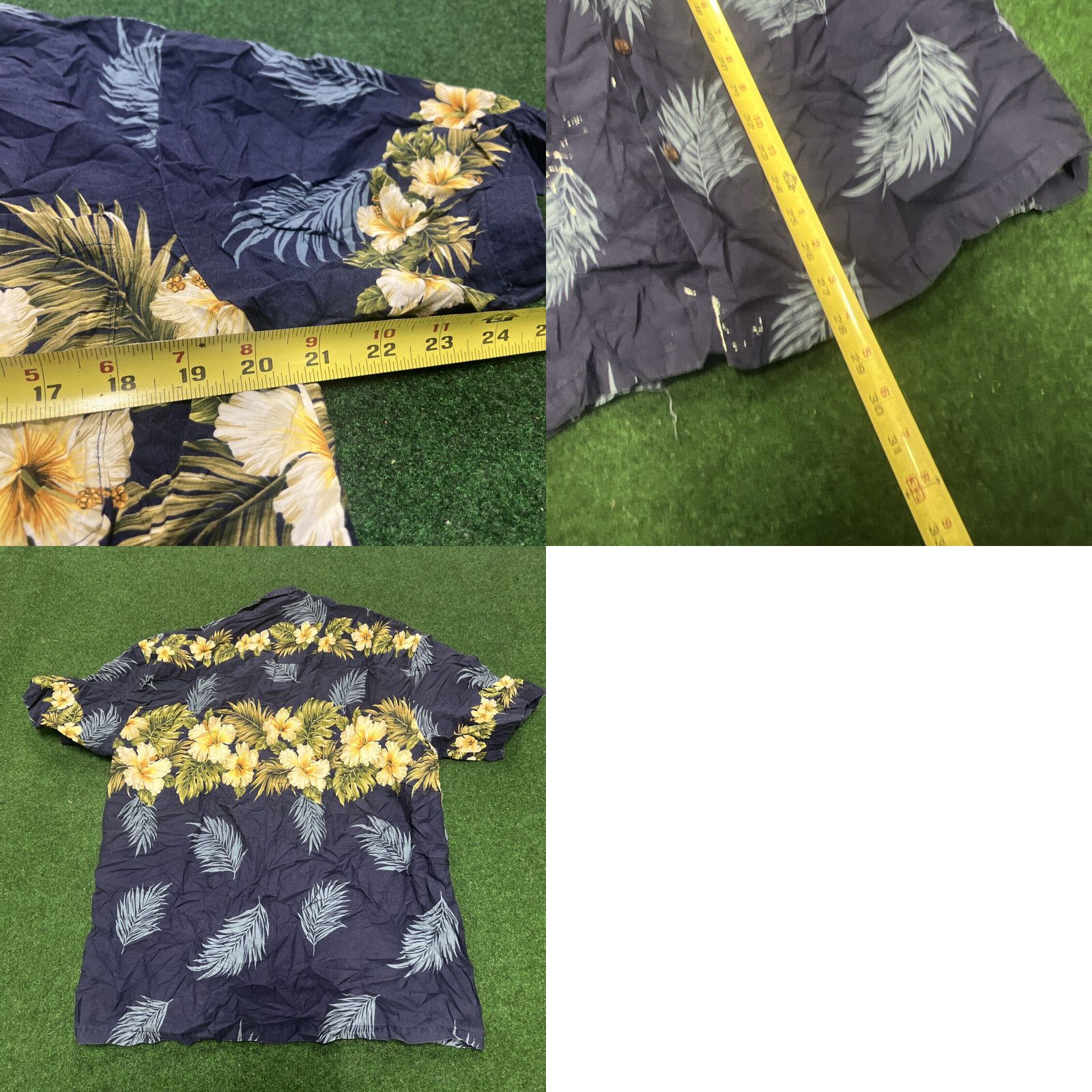 Vintage VTG KYs Hawaiian Shirt Mens Large Blue Hibiscus Palm Tree Print Camp Collar USA Size US L / EU 52-54 / 3 - 8 Thumbnail