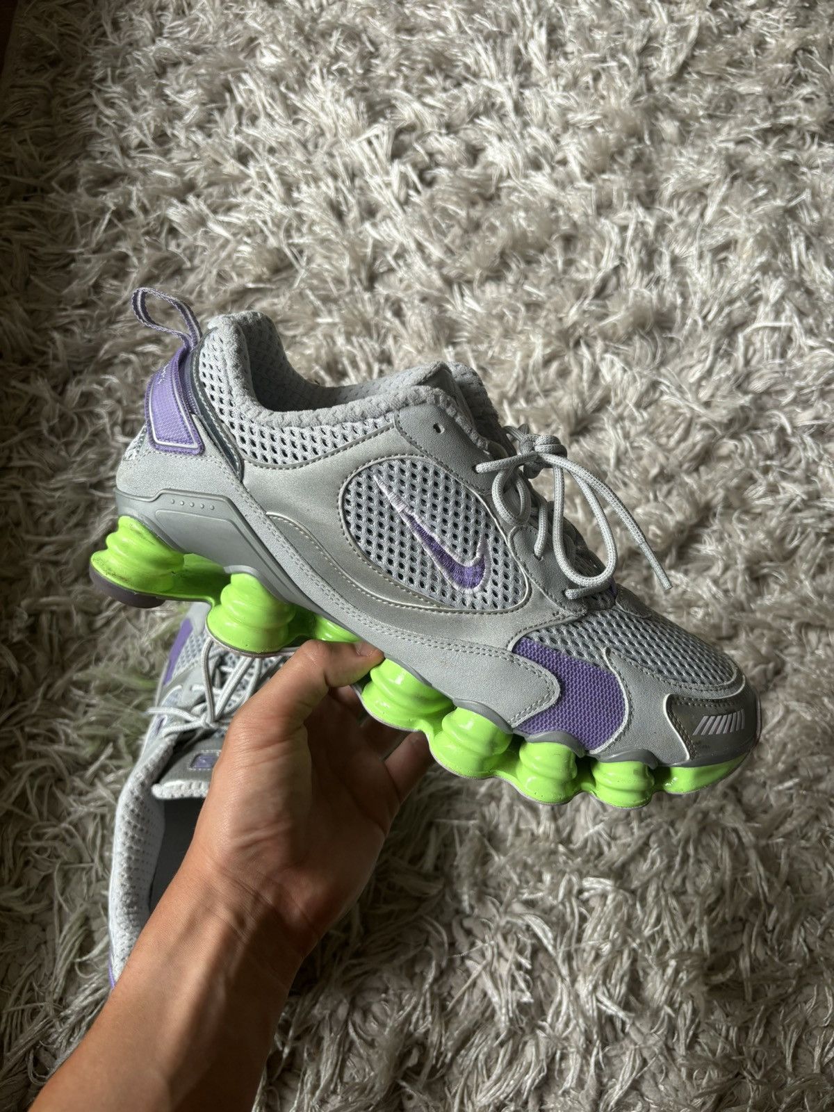 Nike Nike Shox in Silver/Lilac/Slime Green Size US 10.5 / EU 43-44 - 1 Thumbnail