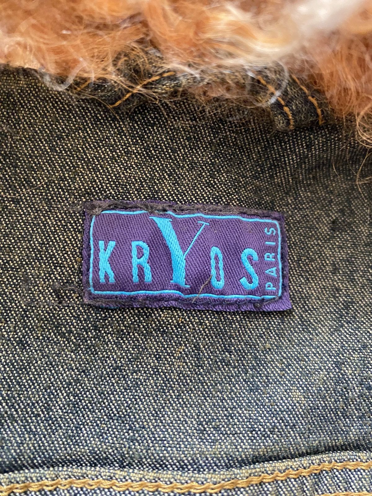Other Vintage 90s Kryos Paris Blue Denim Jacket Faux Fur Y2K Sz 40 Size M / US 6-8 / IT 42-44 - 11 Thumbnail