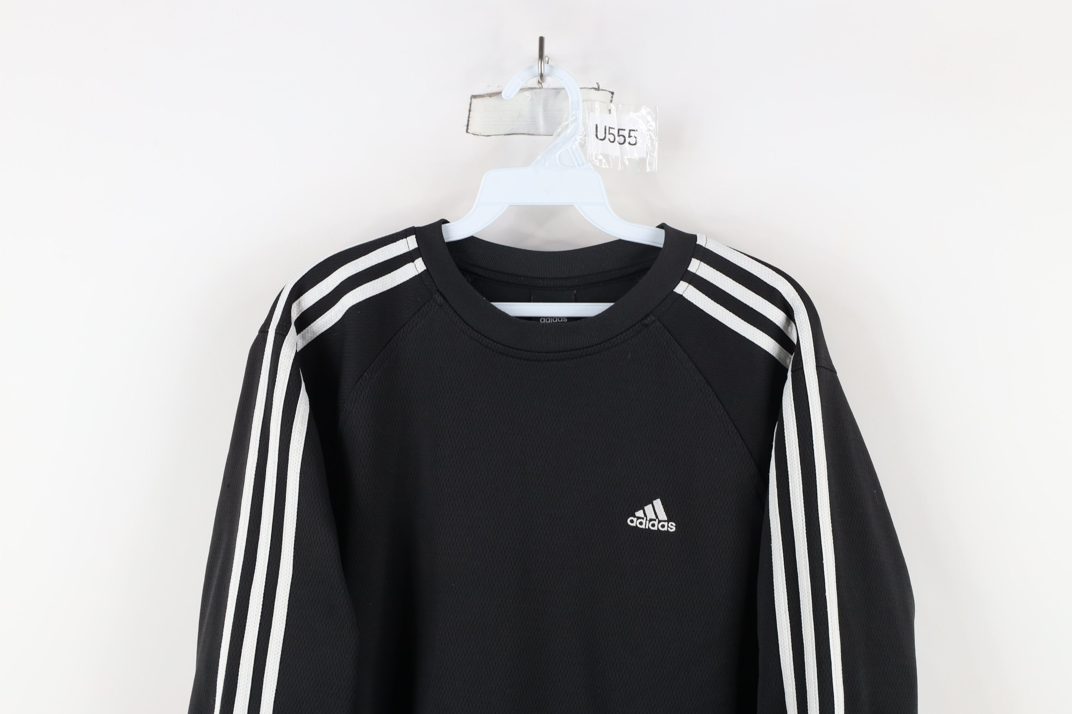 Adidas × Vintage Vintage Adidas Striped Knit Long Sleeve T-Shirt Black Size US M / EU 48-50 / 2 - 2 Thumbnail