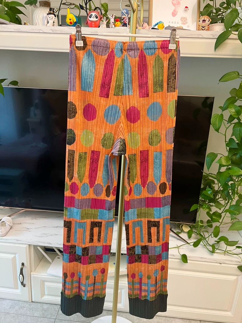 Issey Miyake Issey Miyake size:4 Orange patterned trousers Size 42" / US 20 - 5 Thumbnail