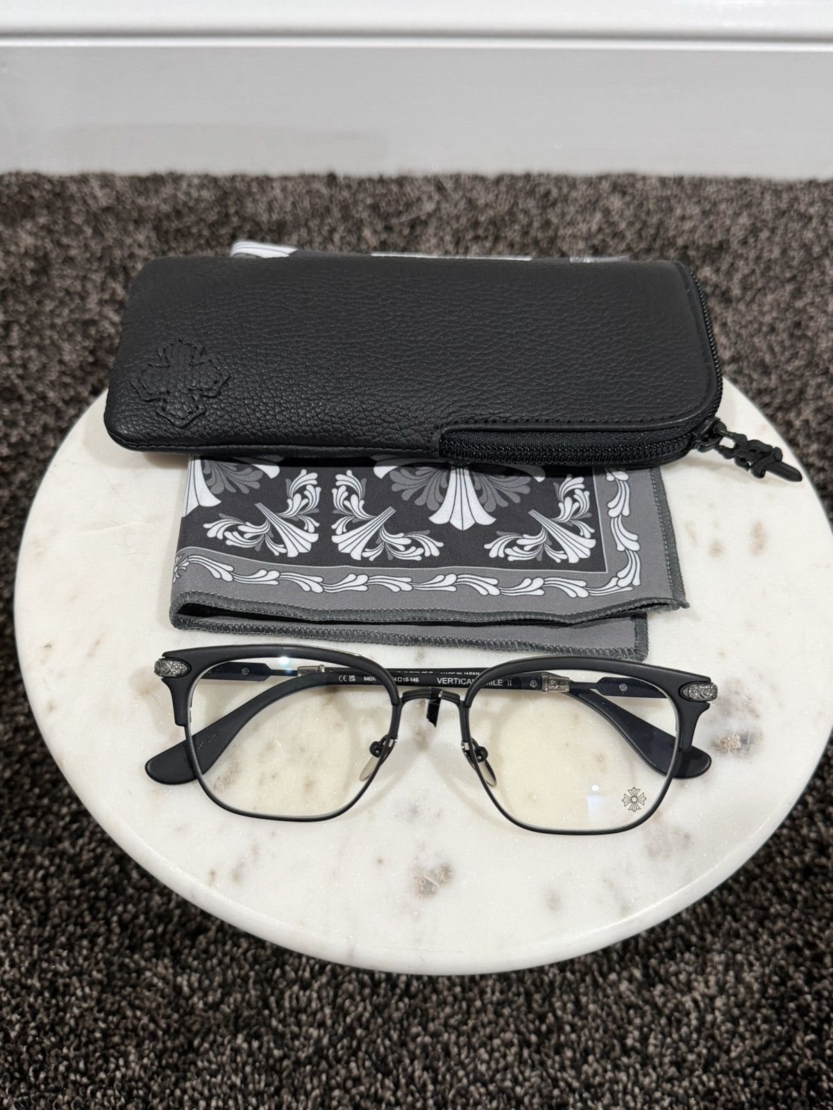 Chrome Hearts Chrome Hearts Vertical Smile II Black/Silver Glasses Size ONE SIZE - 13 Thumbnail