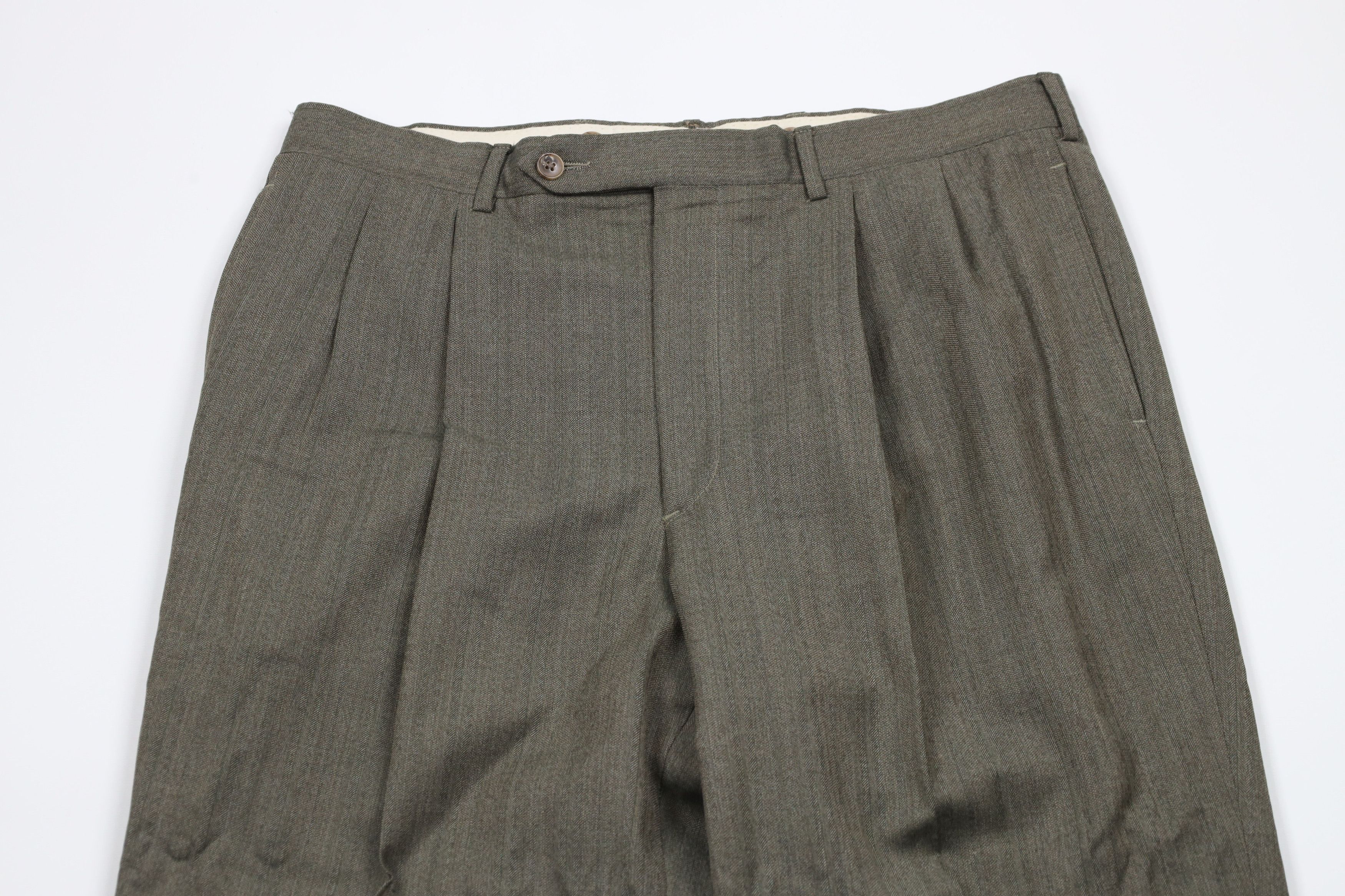 Vintage Vintage 90s Streetwear Herringbone Wide Leg Chino Pants Size US 34 / EU 50 - 2 Thumbnail