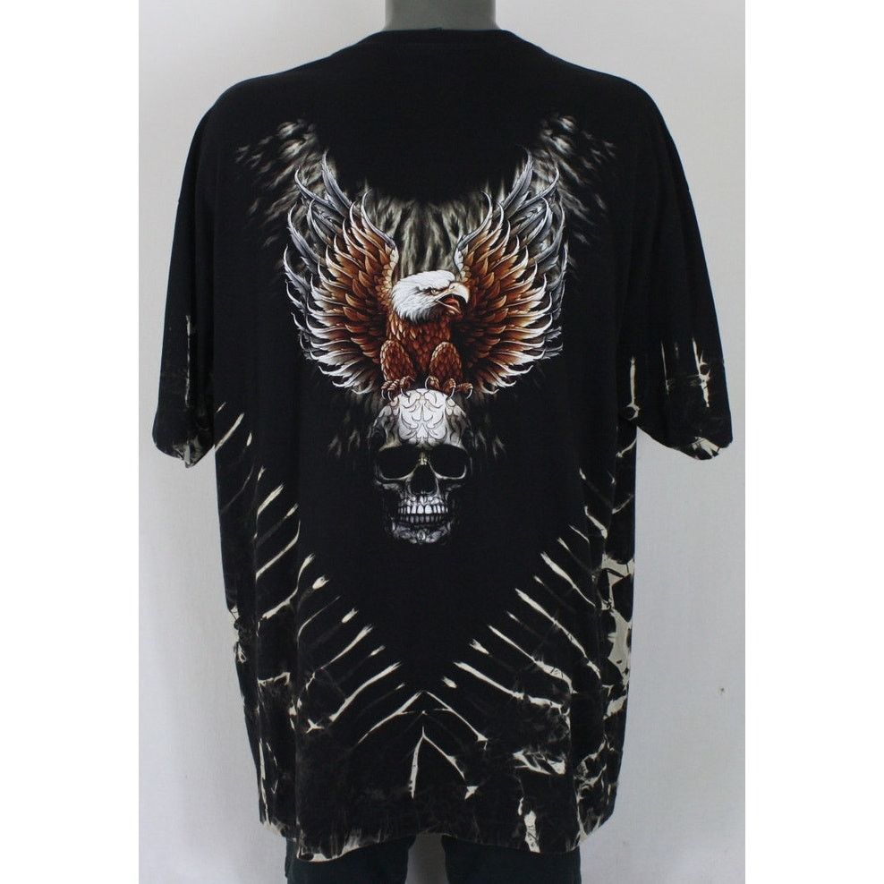 Liquid Blue × Vintage Survivors Y2K Eagle Skull Tie Dye Studded T Shirt 2XL Biker Size US XXL / EU 58 / 5 - 4 Thumbnail