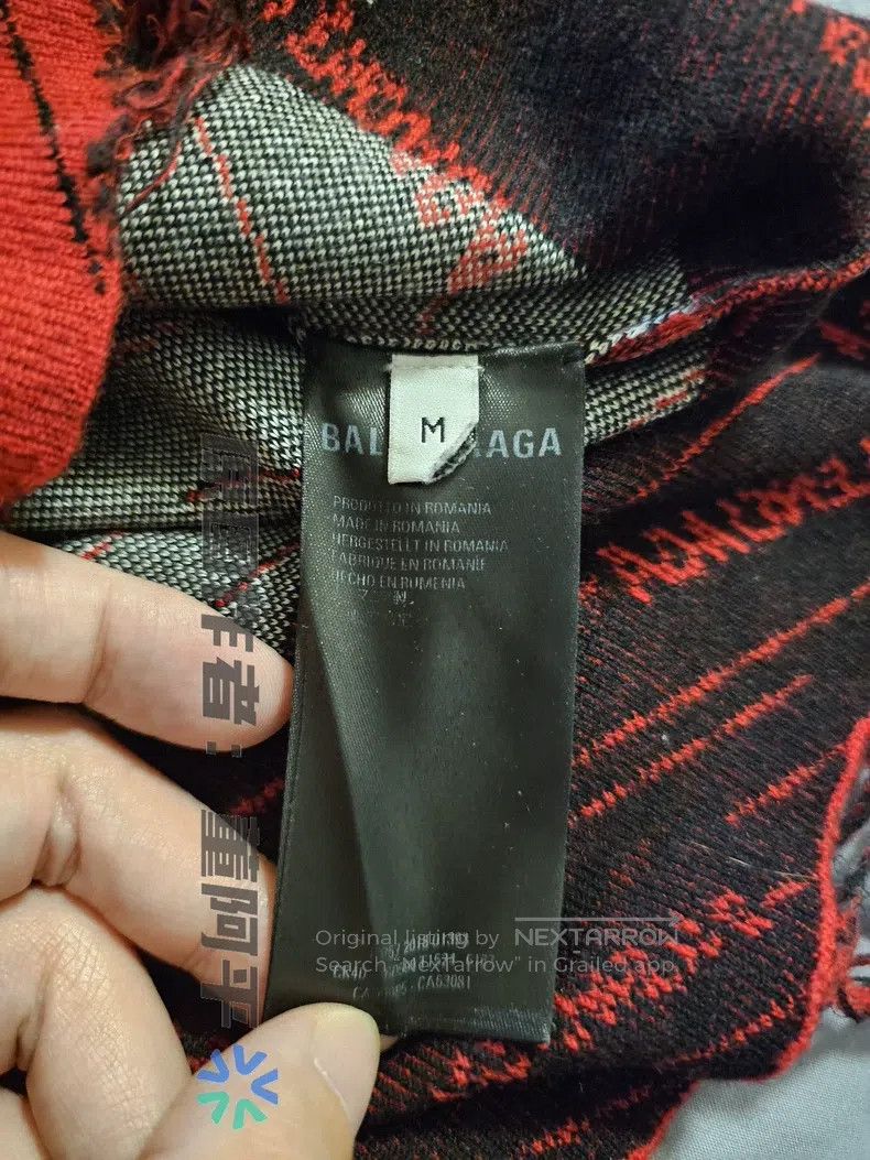 Balenciaga Balenciaga Wool Vest Red Full Logo Design Size US M / EU 48-50 / 2 - 5 Thumbnail
