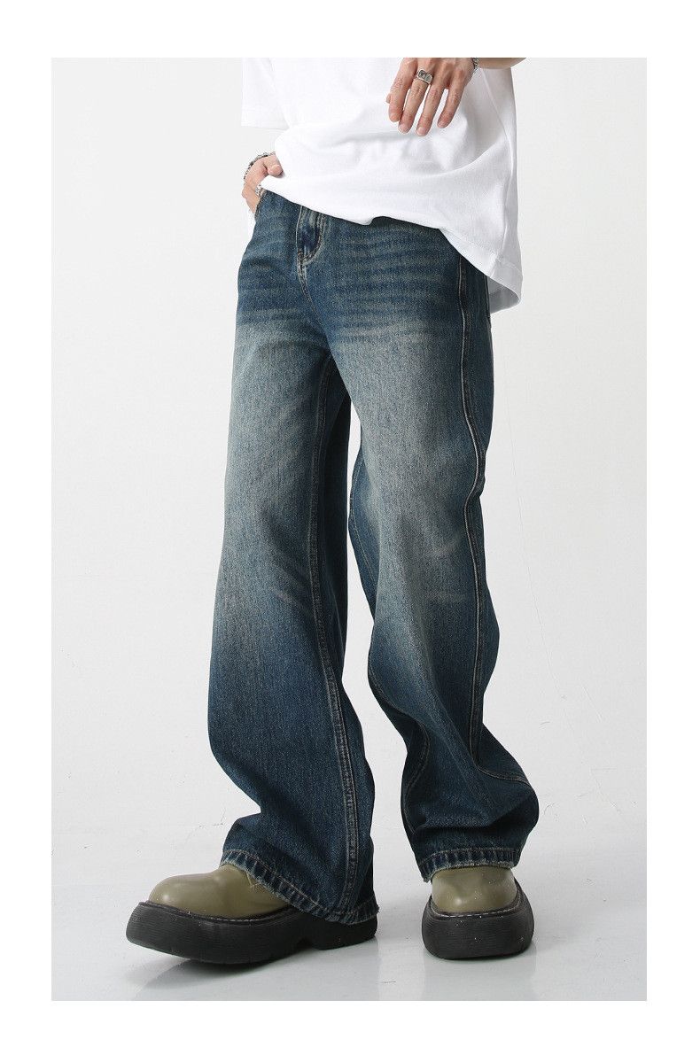 Japanese Brand × Jean Vintage washed distressed loose wide-leg jeans Size US 32 / EU 48 - 2 Thumbnail