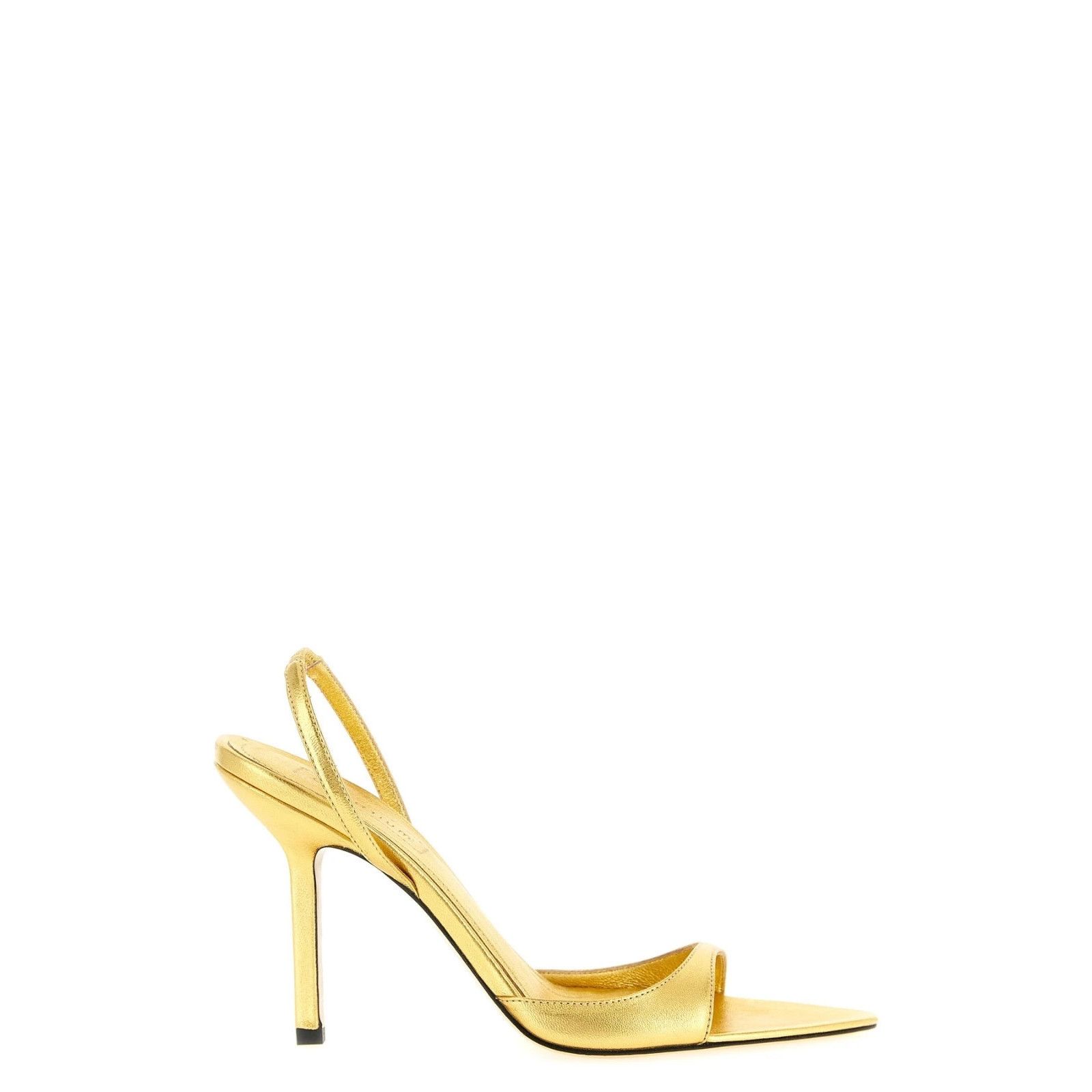 ARMARIUM Giustina Gold Leather 90mm Heel Sandals New & Authe