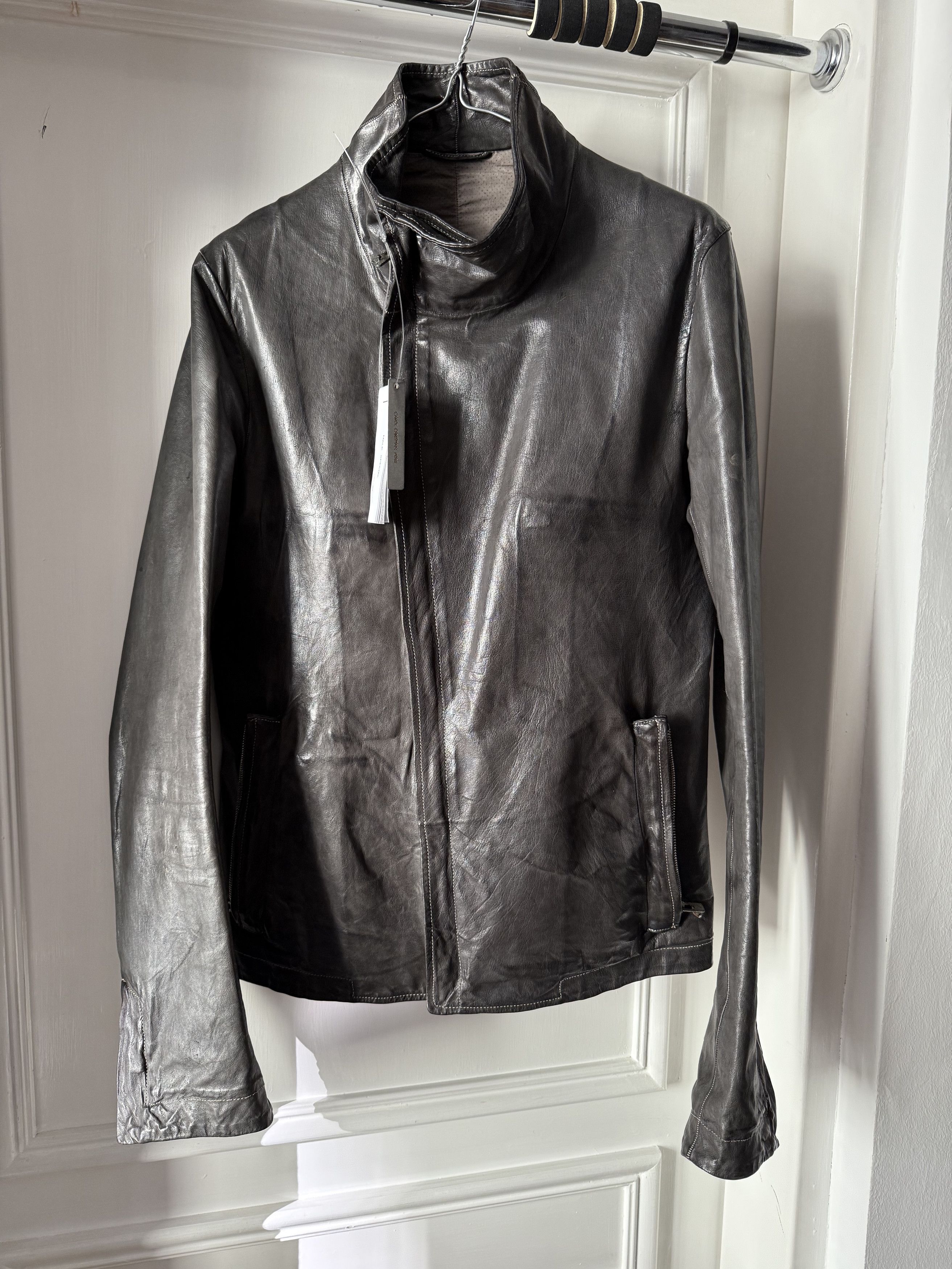 ジャケット・アウター carol christian poell caban coat 2009 46 Carol Christian Poell CAROL CHRISTIAN POELL LEATHER JACKET SIZE