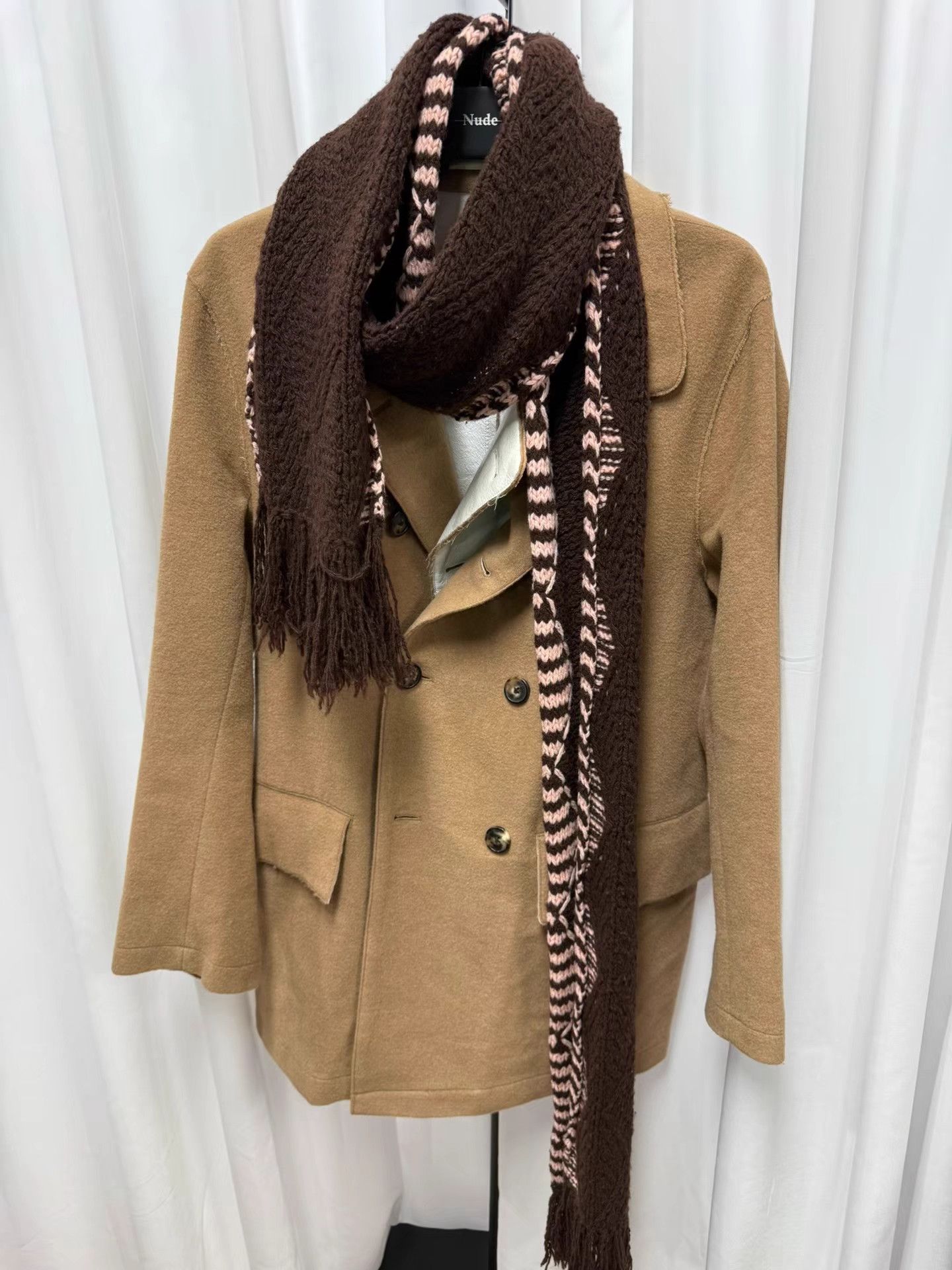 Dries Van Noten Dries Van Noten Pink-Brown Floral Wool Fringe Scarf K20 Size ONE SIZE - 5 Thumbnail