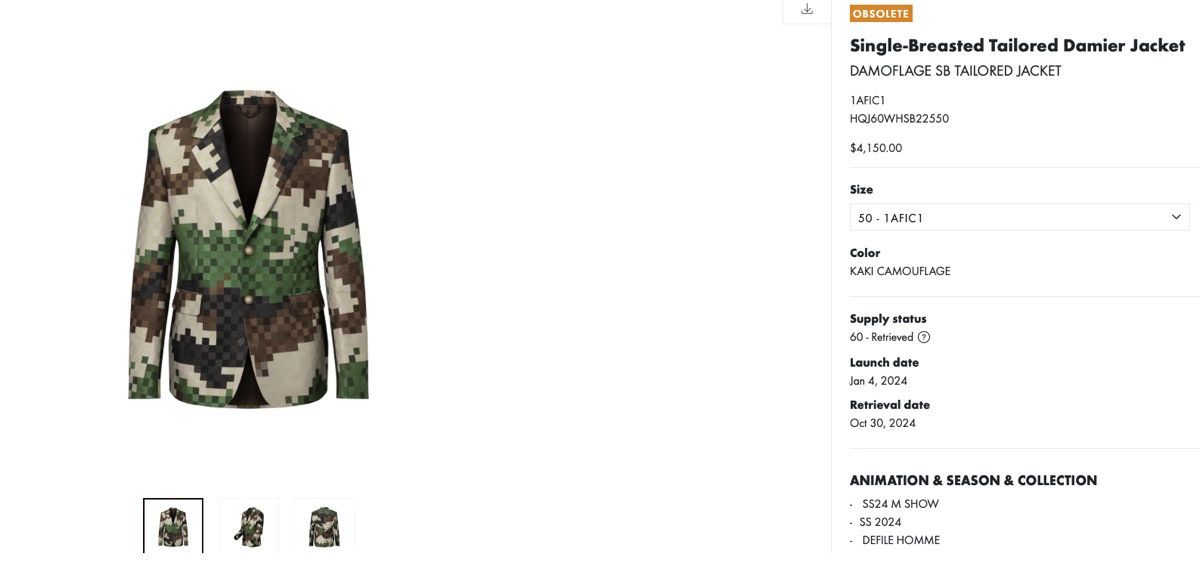 Louis Vuitton Louis Vuitton Damoflage Tailored Suit Size 38R - 3 Thumbnail