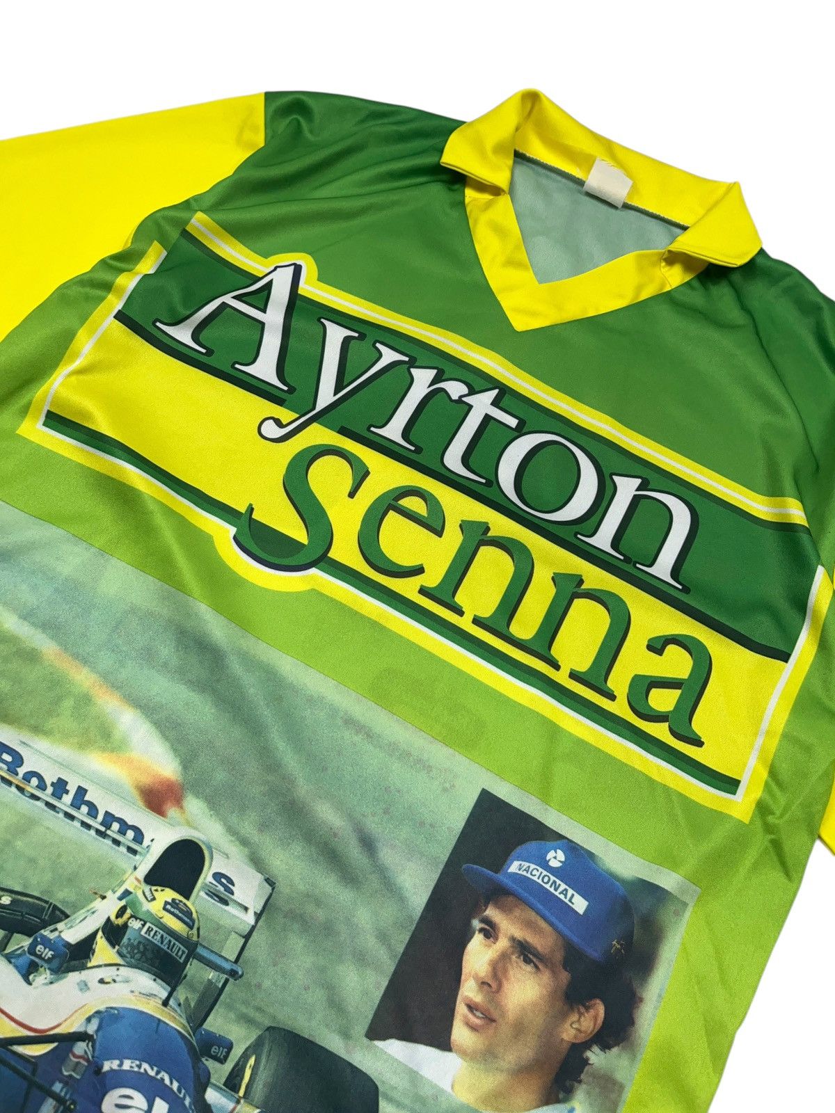 Formula 1 × Vintage Vintage Ayrton Senna All Over Print Polo Jersey Shirt Size US XL / EU 56 / 4 - 4 Thumbnail