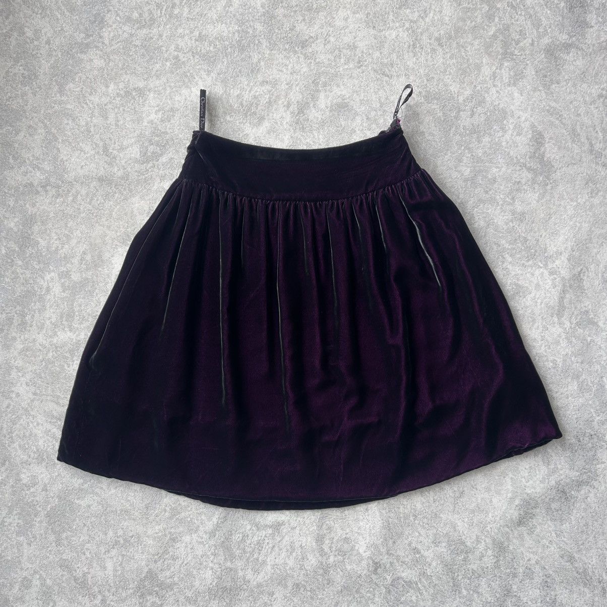 Christian Dior Monsieur Christian Dior Pleated Velvet Skirt Size 30" / US 8 / IT 44 - 3 Thumbnail