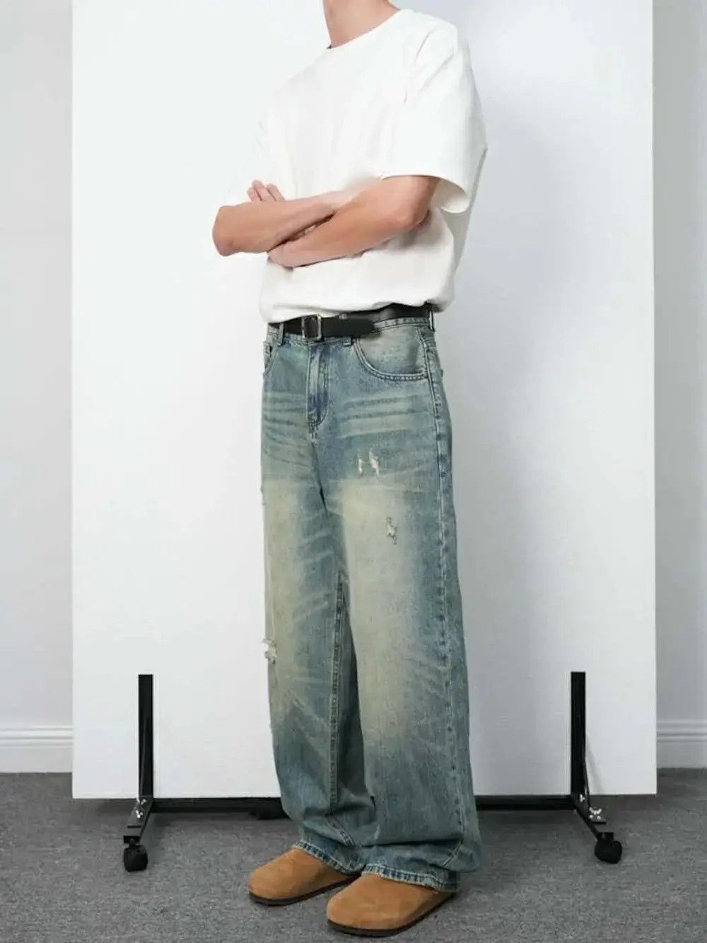 Japanese Brand × Jean Distressed Baggy Denim Jeans Size US 30 / EU 46 - 4 Thumbnail