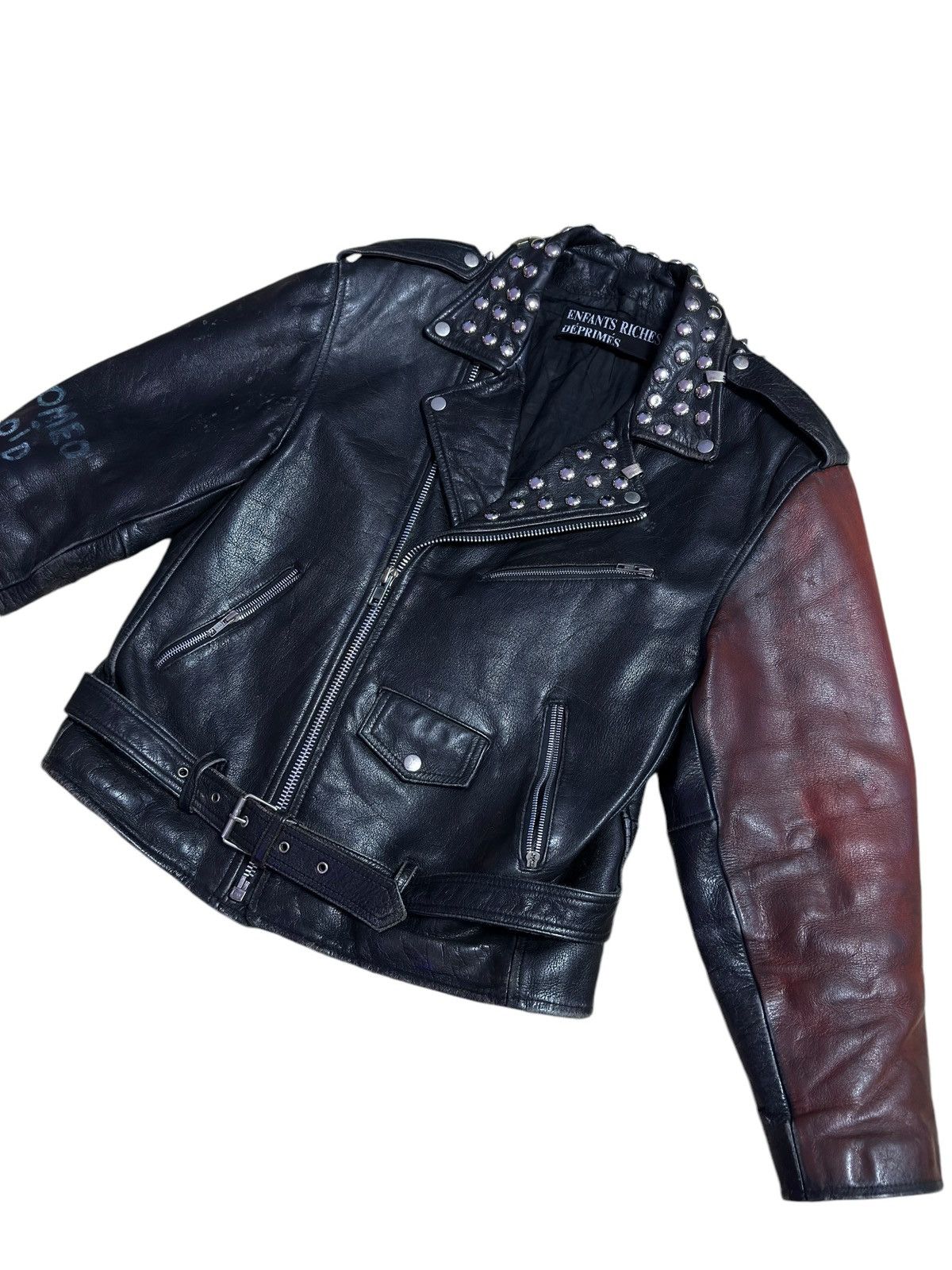 Enfants Riches Deprimes ERD 1/1 “Romeo Void” Hand Painted Leather Jacket Size US XL / EU 56 / 4 - 5 Thumbnail