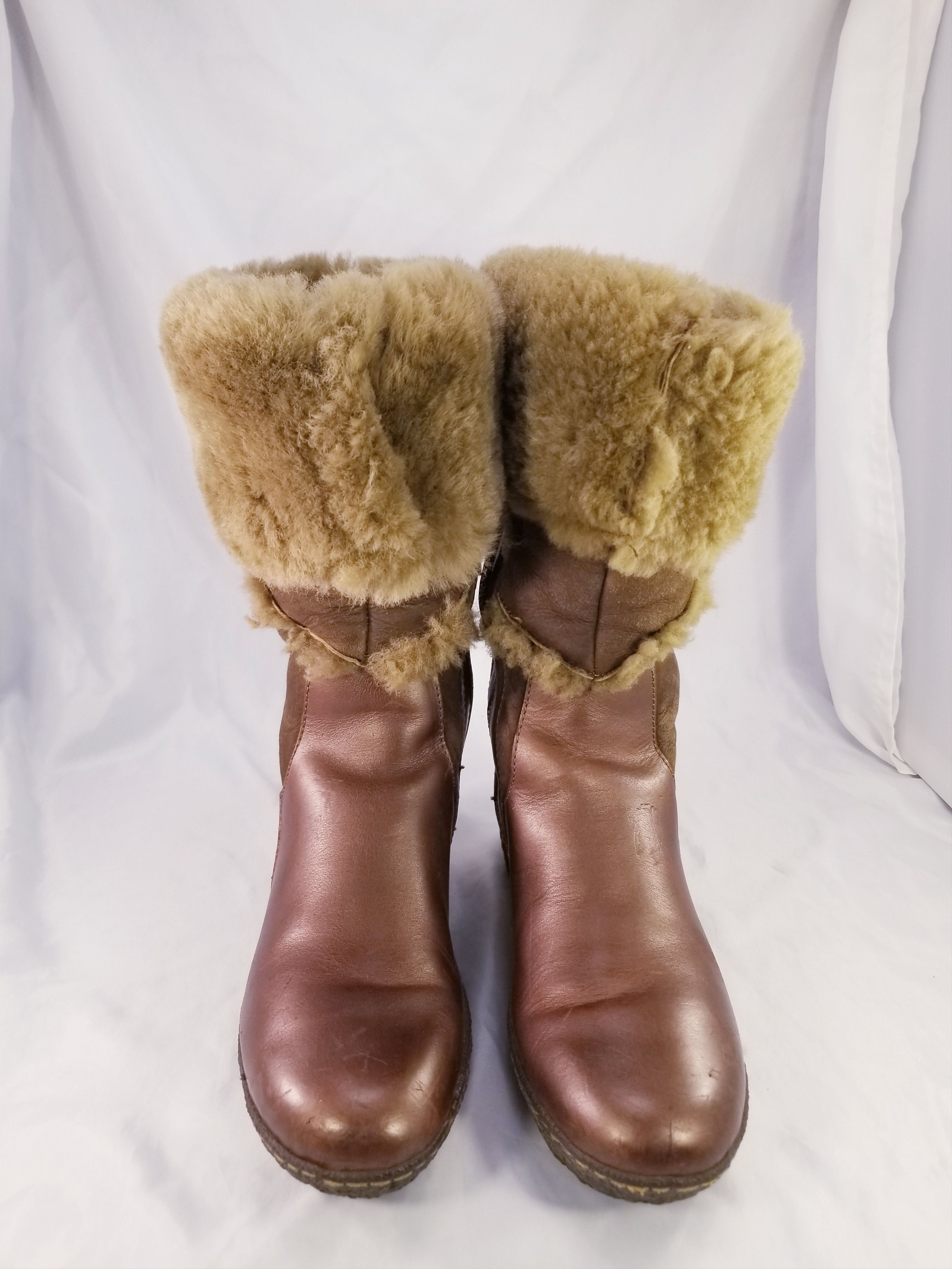 Born SHEARLING SHEEPSKIN WINTER WEDGES PLATFORM Size US 9 / IT 39 - 6 Thumbnail
