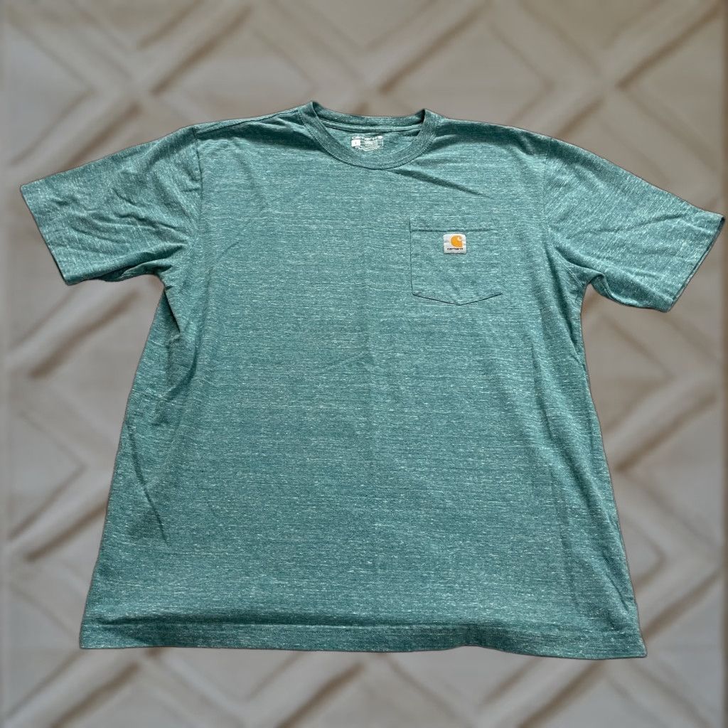Carhartt Carhartt K87 T-Shirt Mens Large Green Loose Fit Crew Neck Pocket Tee Top Size US L / EU 52-54 / 3 - 1 Thumbnail