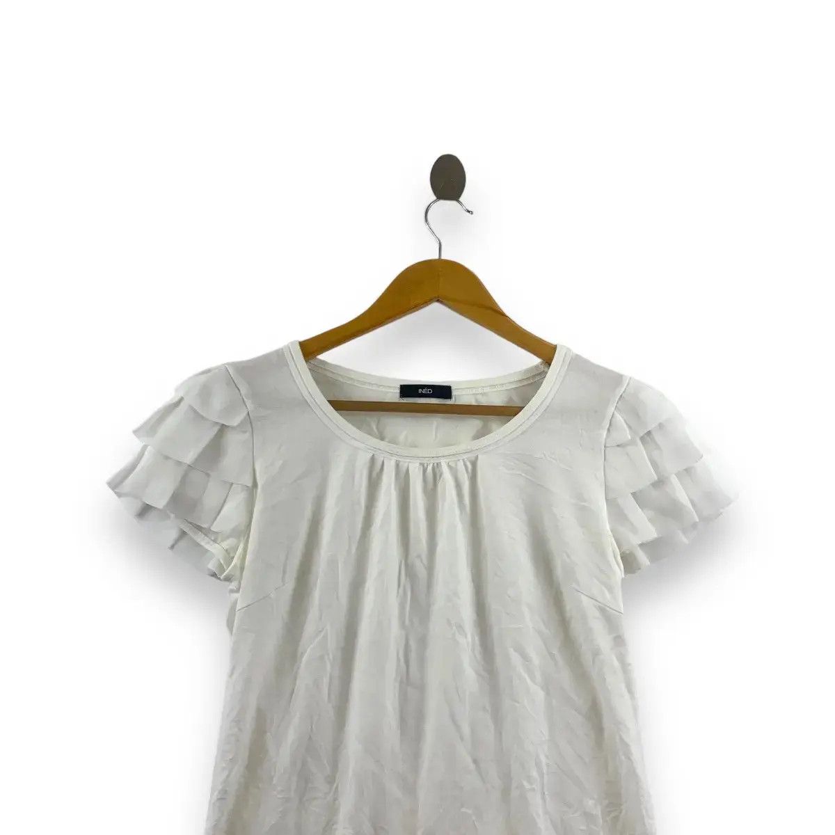 Yohji Yamamoto Vintage YOHJI YAMAMOTO INED Collection White Blouse Tee Size S / US 4 / IT 40 - 2 Thumbnail