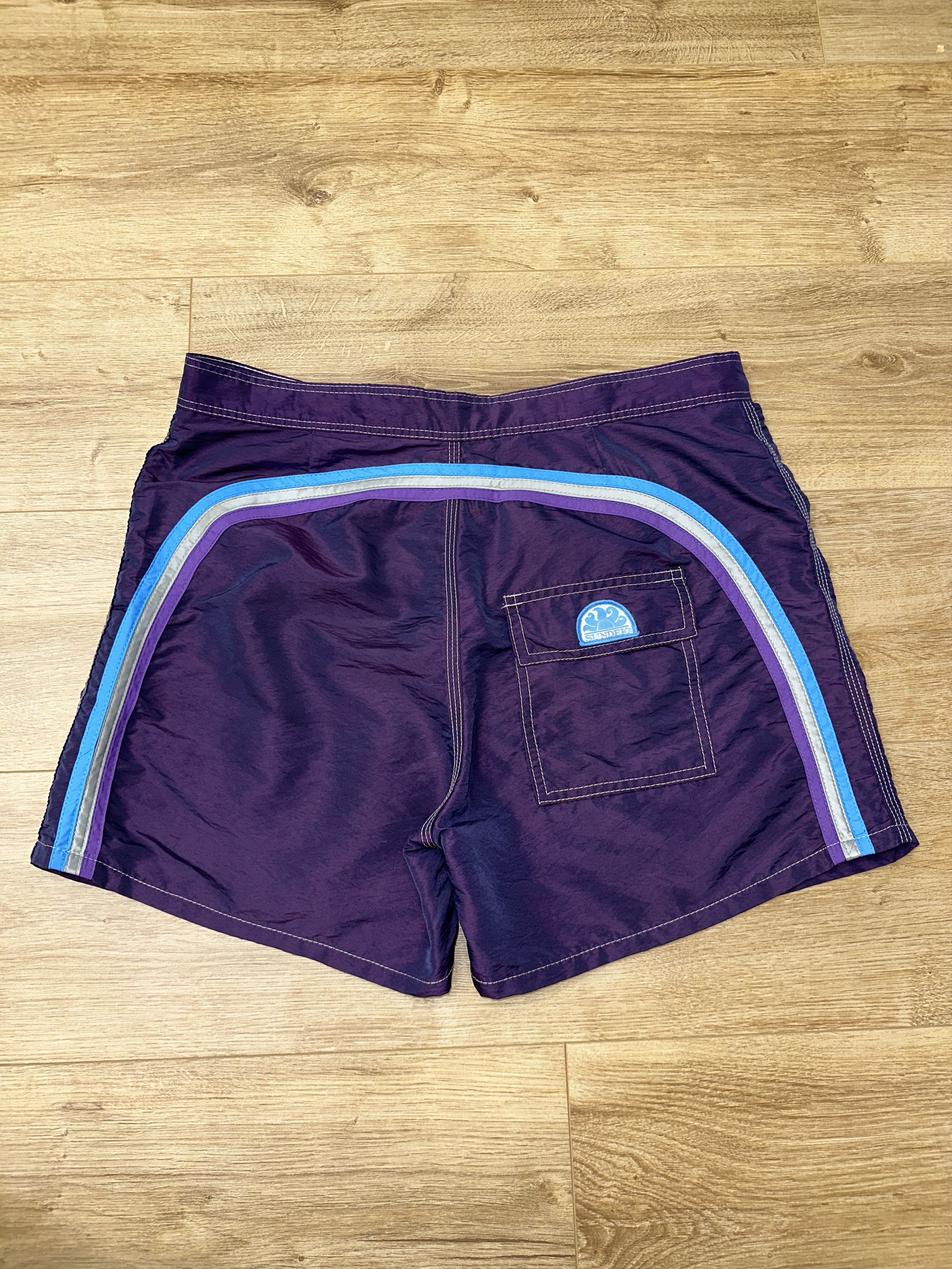 Sundek Sundek Vintage Swim Shorts Rainbow Stripes Purple Size 36 Size US 36 / EU 52 - 1 Thumbnail