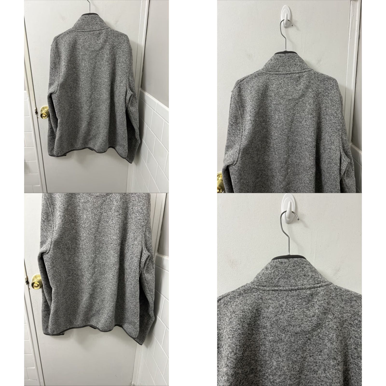Vintage L.L. Bean Sweater Fleece Pullover Mens L Gray Mock Neck Solid Logo Embroidered 506449"} Size US L / EU 52-54 / 3 - 8 Thumbnail